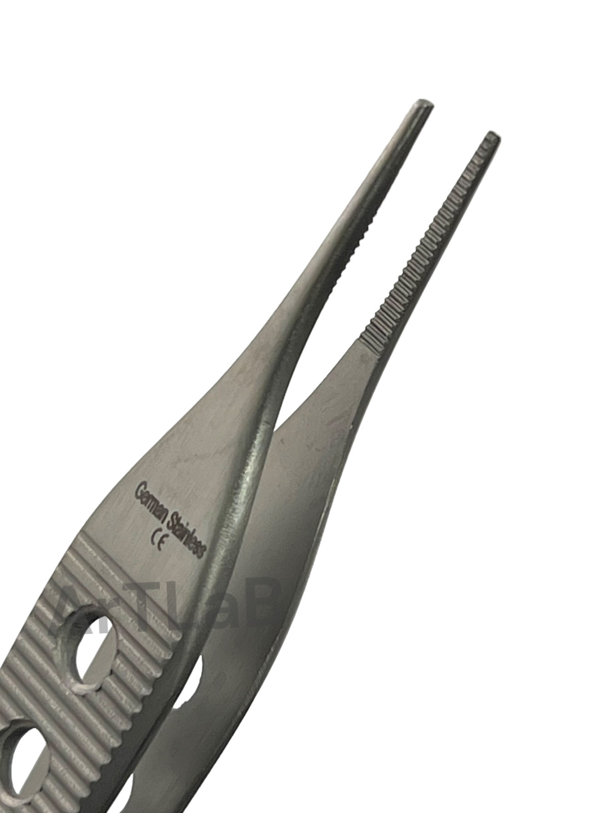 Fine Serrated Tip Adson Dressing Forceps 4.75″ w/ Gold Perforated Handle, STR