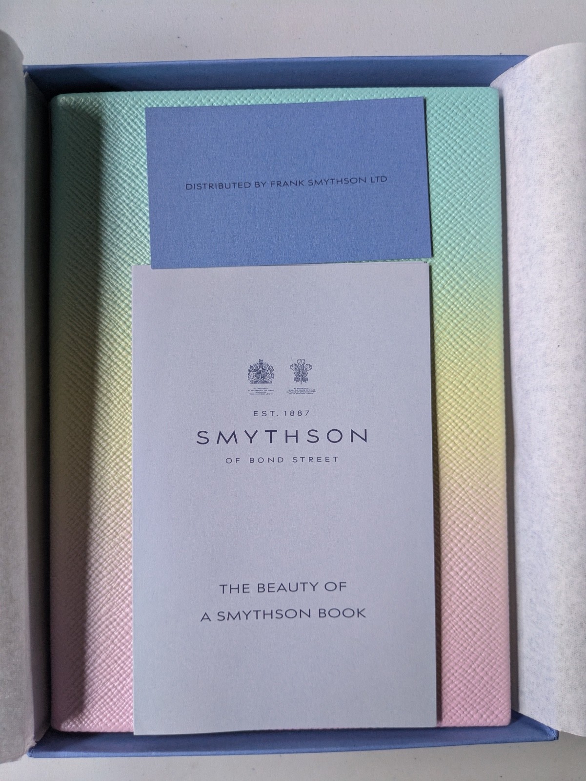 Smythson of Bond Street Soho Notebook in Panama-Rainbow- Limited Edition-New