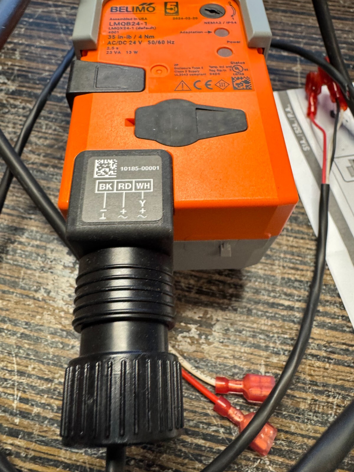Belimo Damper Actuator LMQB24-1 35 in-lb [4Nm] Non/ AC/DC 24v w/ accessory