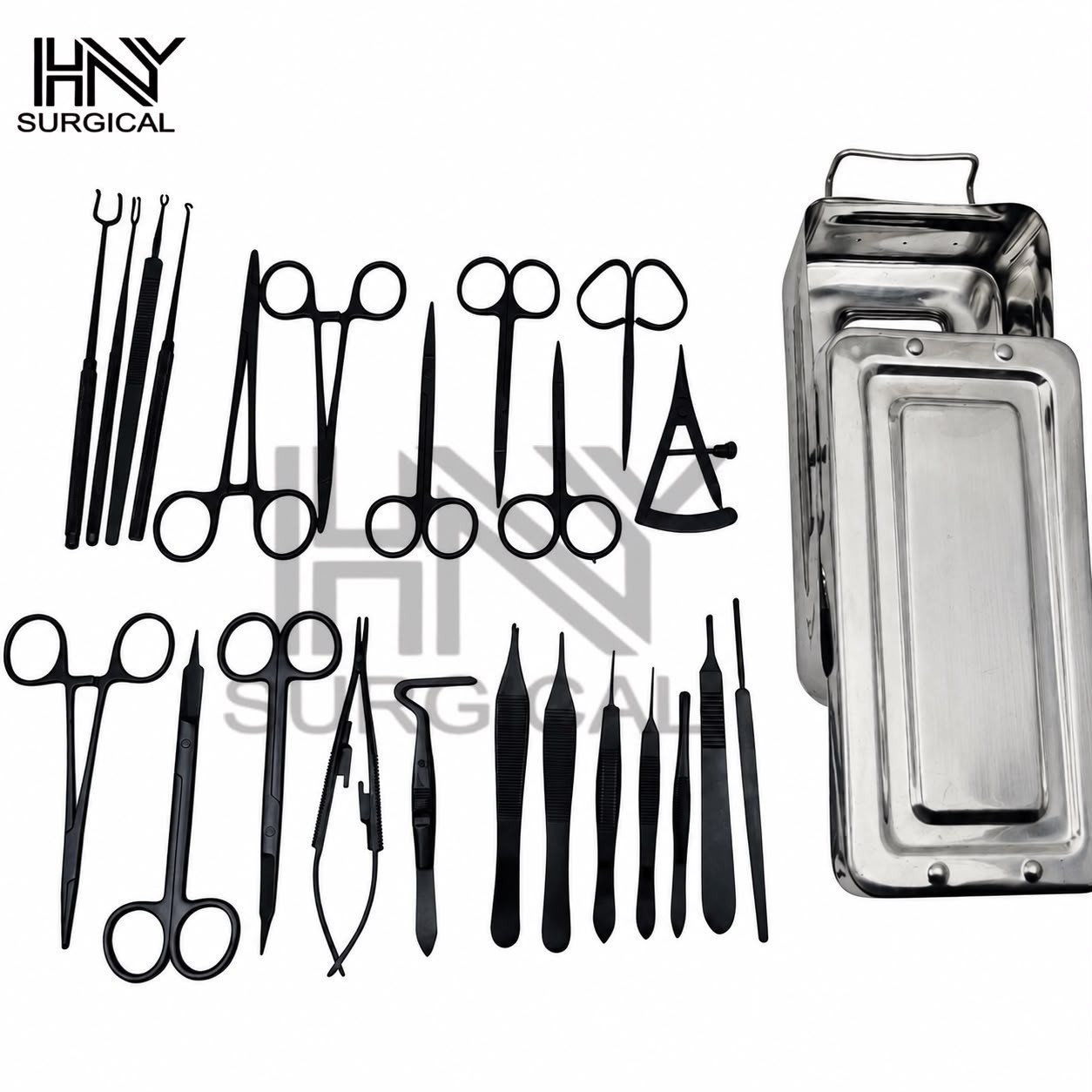 Blepharoplasty Instruments Set – Black | Plastic & Eye Surgery Kit with Box