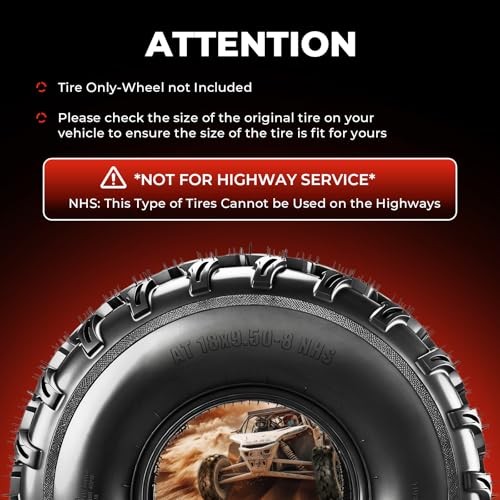 Set of 2 ATV Tires 18×9.5-8 6 Ply Tubeless Directional Knobby Tread