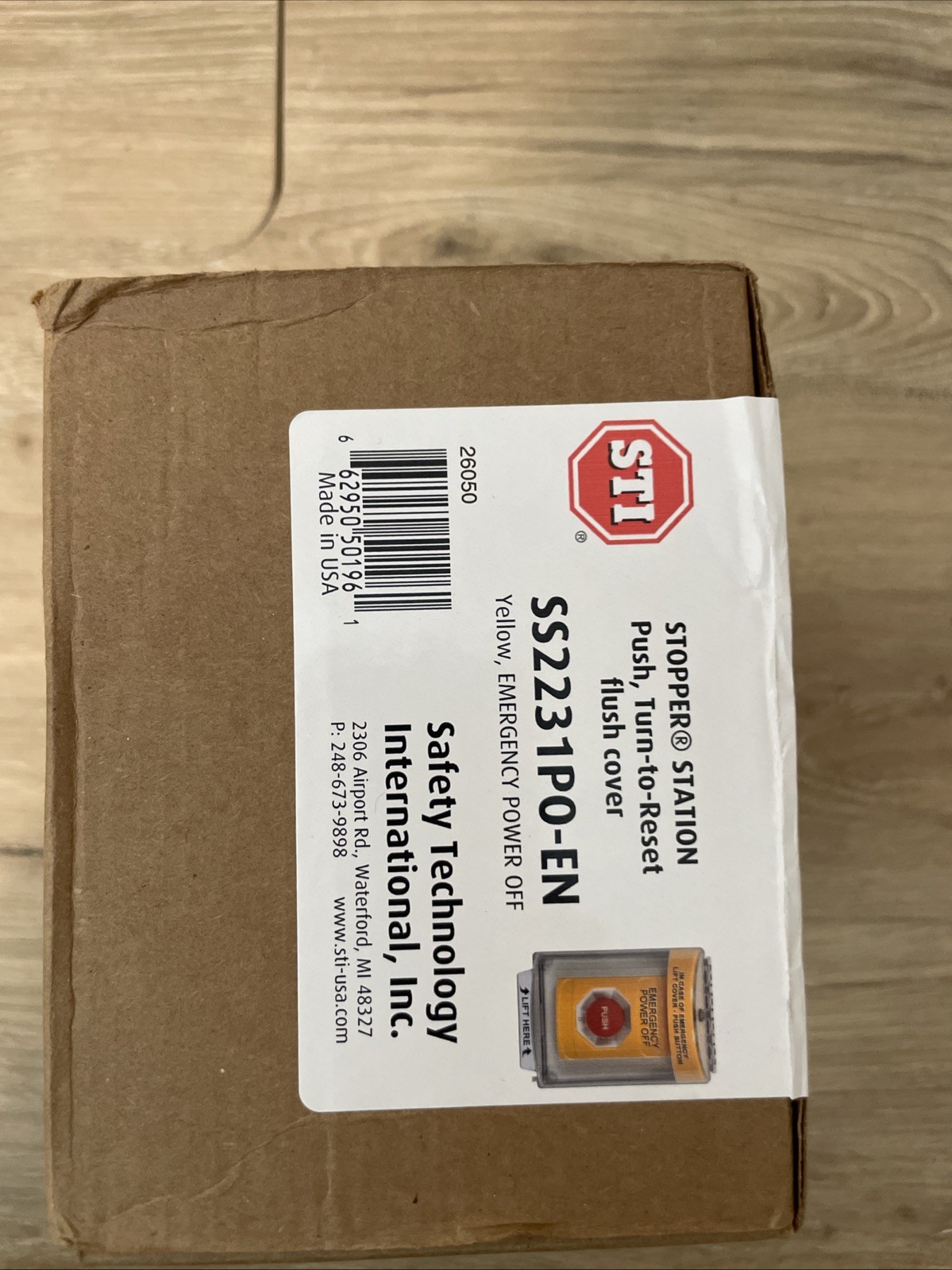 Safety Technology International SS2231PO-EN Emergency Power Off Push. SEALED BOX