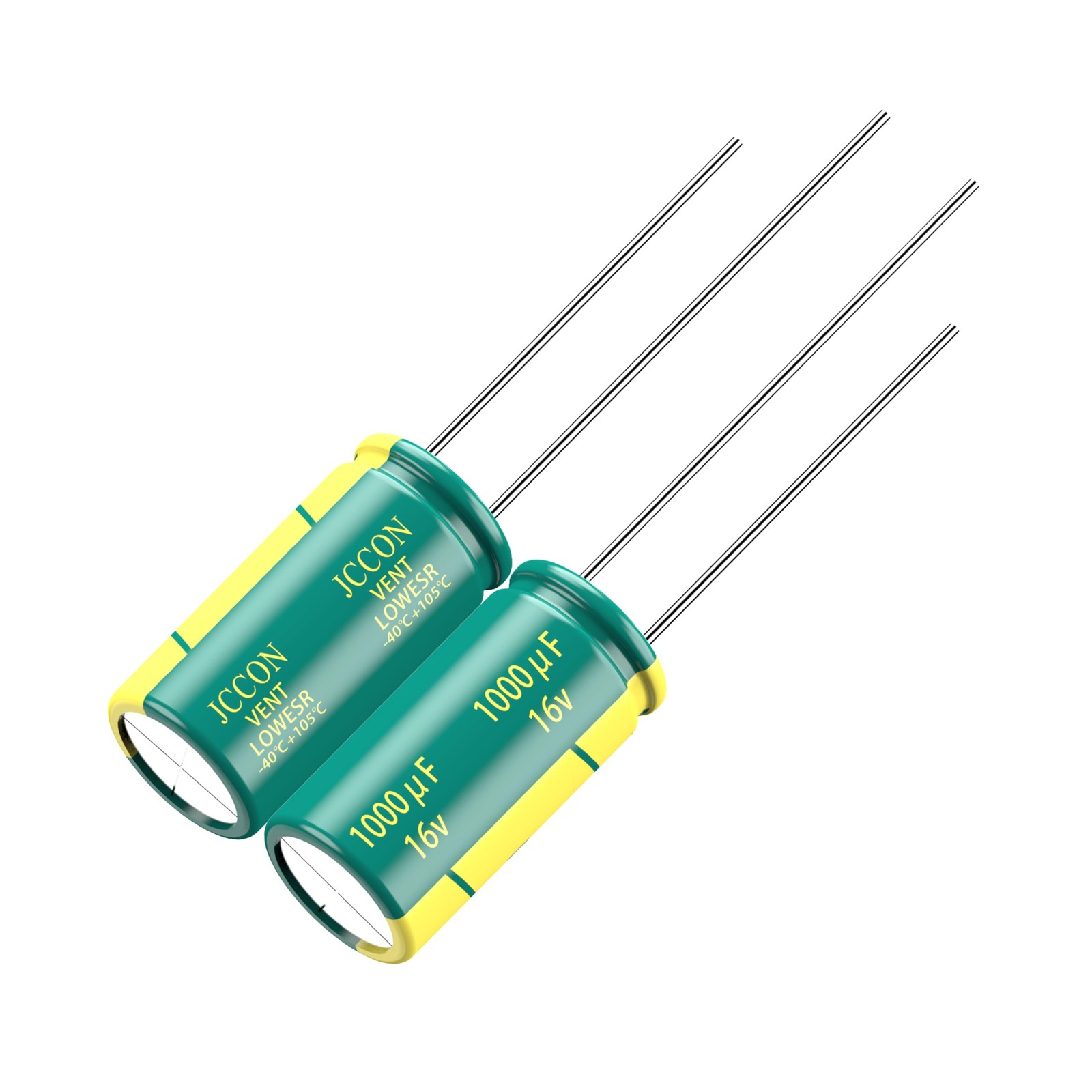10-Pack 16V 1000uF Low ESR Electrolytic Capacitors 8x16mm (0.32×0.63in)