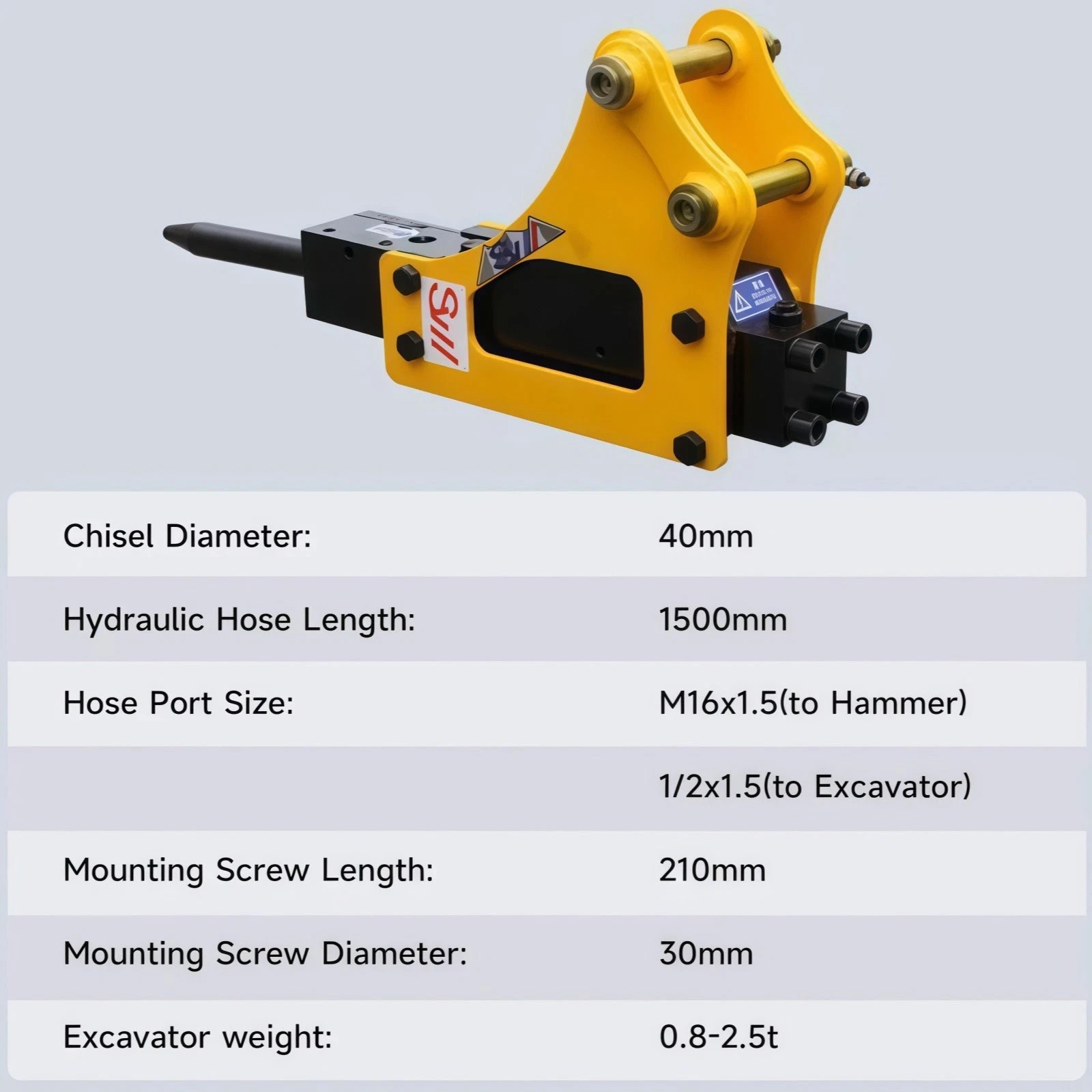 Hydraulic Breaker Hammer For 0.8-2.0Ton Mini Excavator Attachment Free Shipping