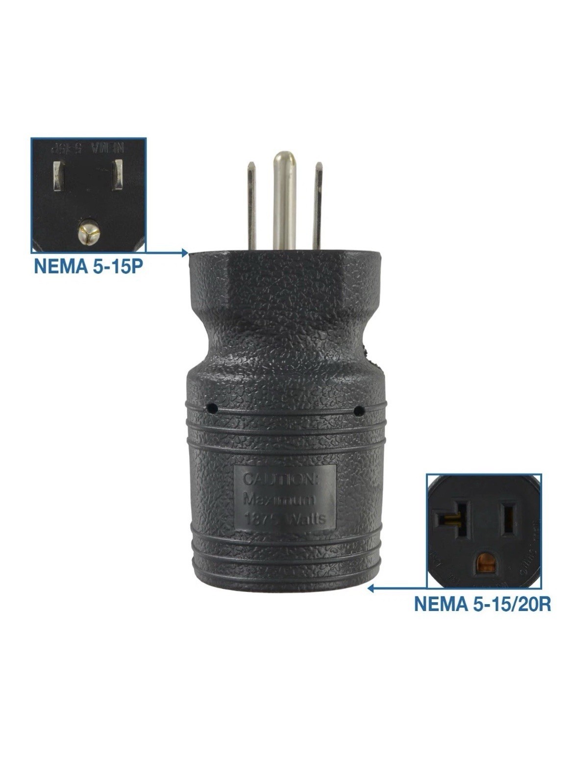 Conntek 30129 15A to 15/20A Plug Adapter