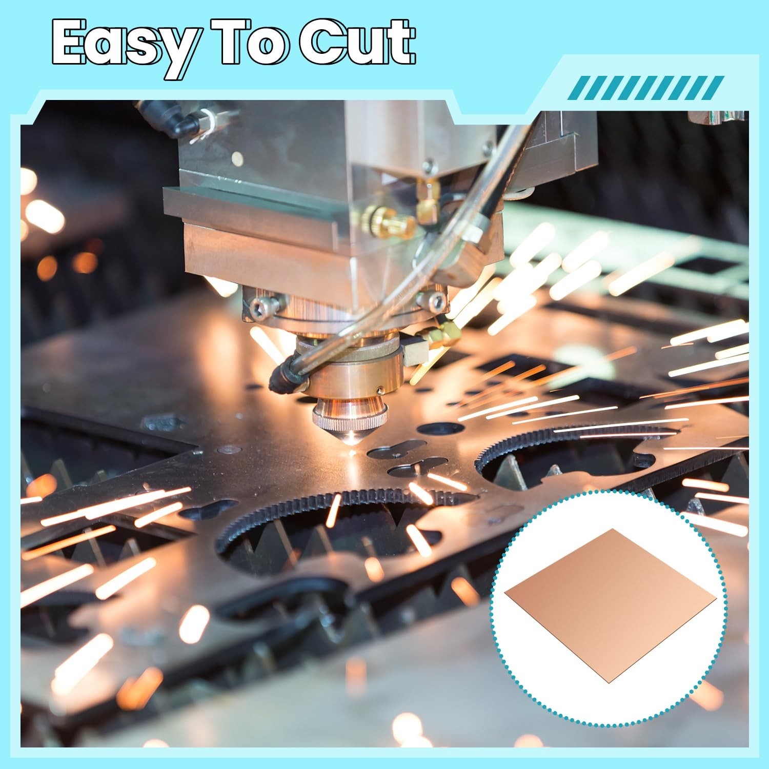 Copper Sheet, 2 Pieces of Copper Plates 2″×2″-24 Gauge(0.5mm) Thickness, 99