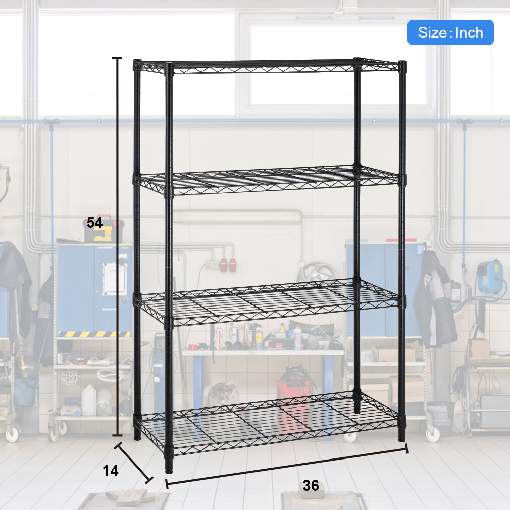 4 Tier Shelving Unit NSF Wire Shelf Metal Large Storage Shelves Heavy Duty Heigh