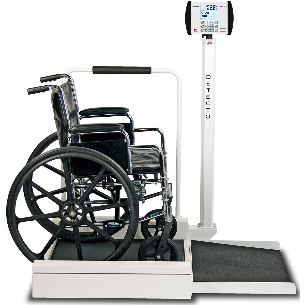 Detecto 6495 Stationary Digital Wheelchair Scale 800lb x 0.2lb BMI AC Adapter