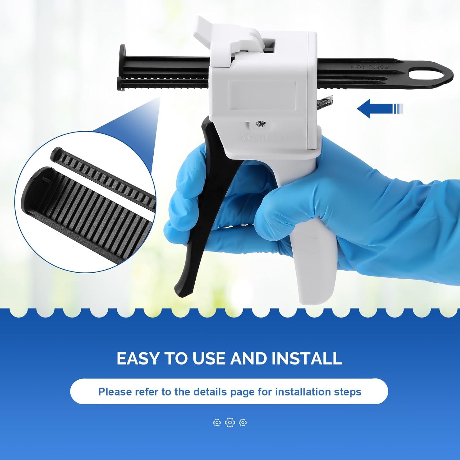 JMU 50ml/75ml Dispensing Gun, 10:1 Ratio Dental Impression Mixing Dispenser Gun