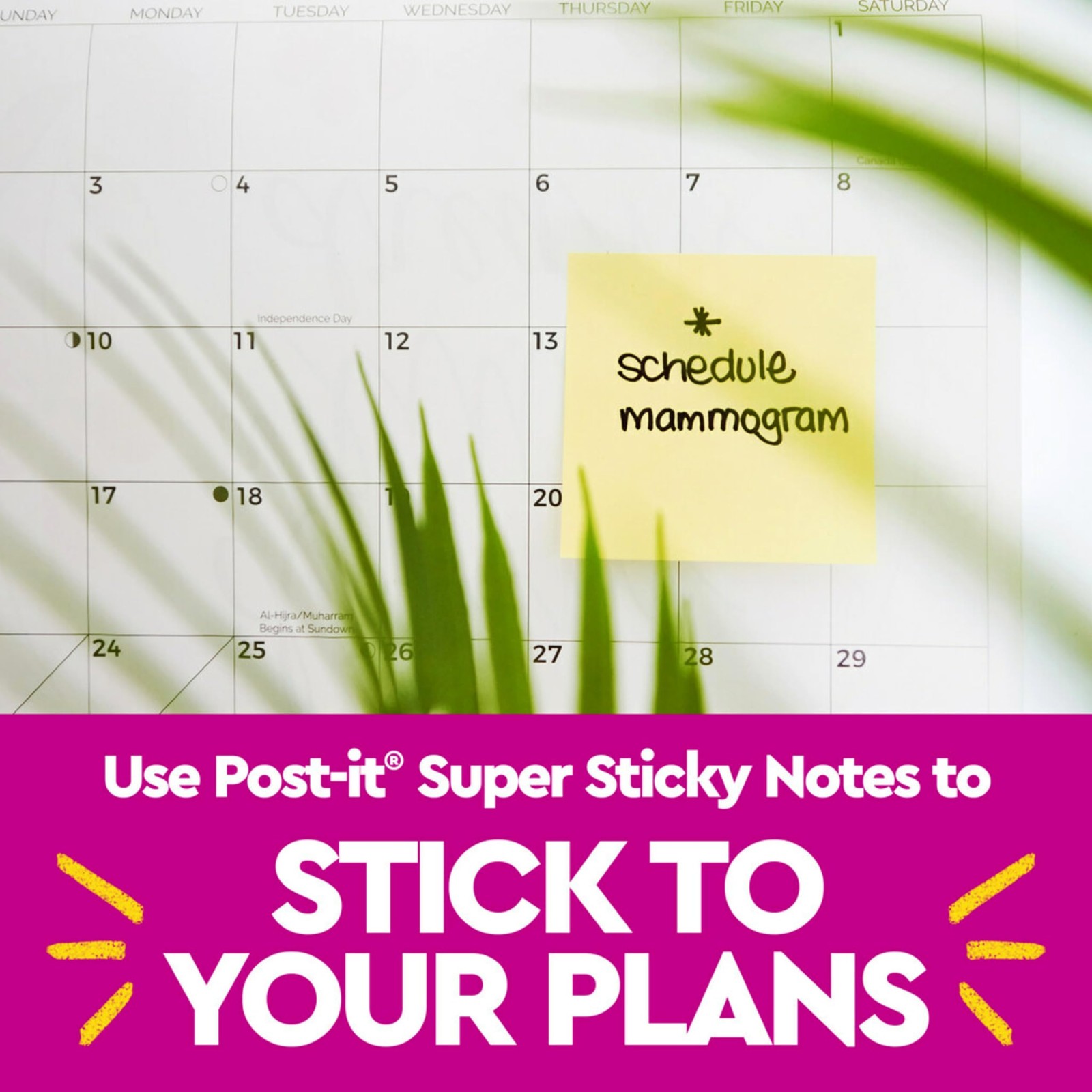 Post-it Super Sticky Lined Notes, 6 Note Pads, 4″ x 4″, Canary Yellow
