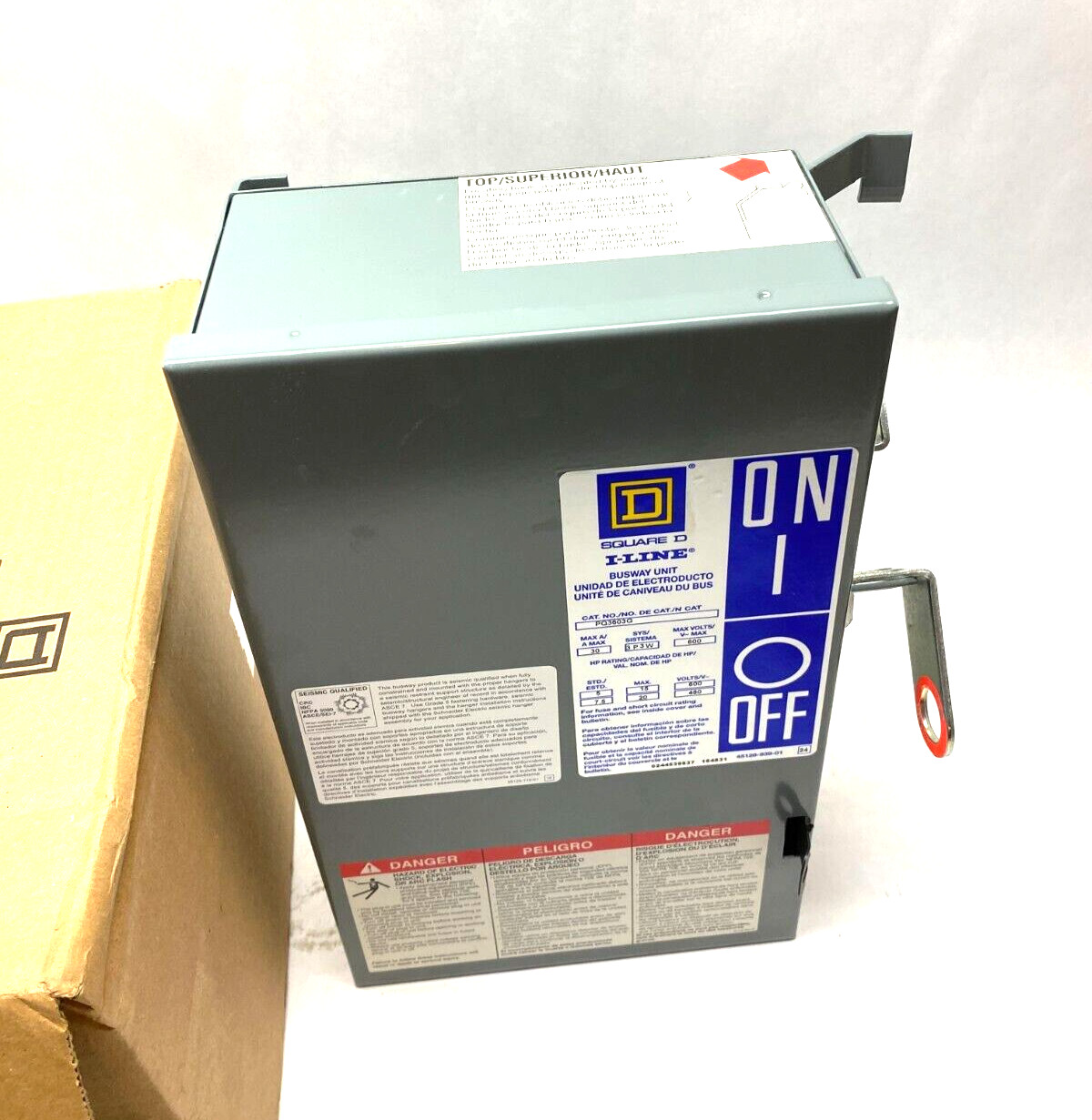 Square D PQ3603G I-LINE Fusible Busway Plug-In Unit 3-Phase 30A 600V