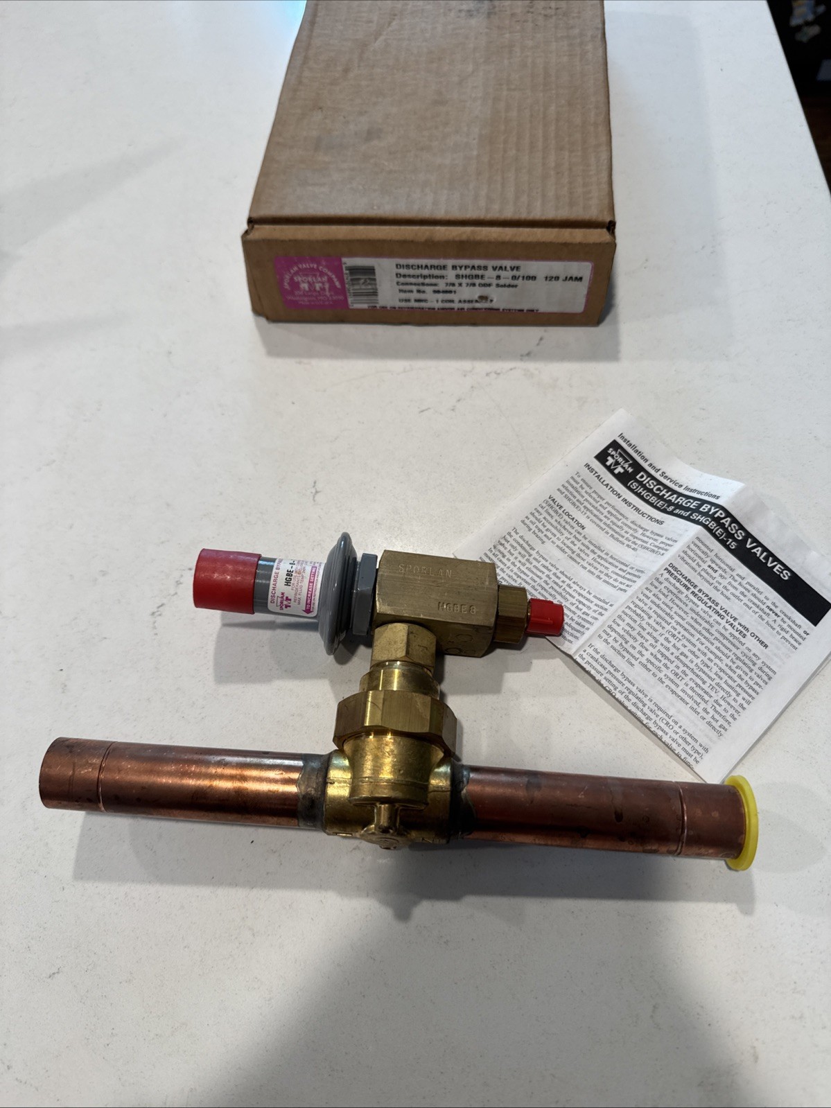 New Sporlan 111011001 SHGBE-8-0/100 Gas Bypass Valve HGBE8 HGBE-8-75/150 7/8 ODF