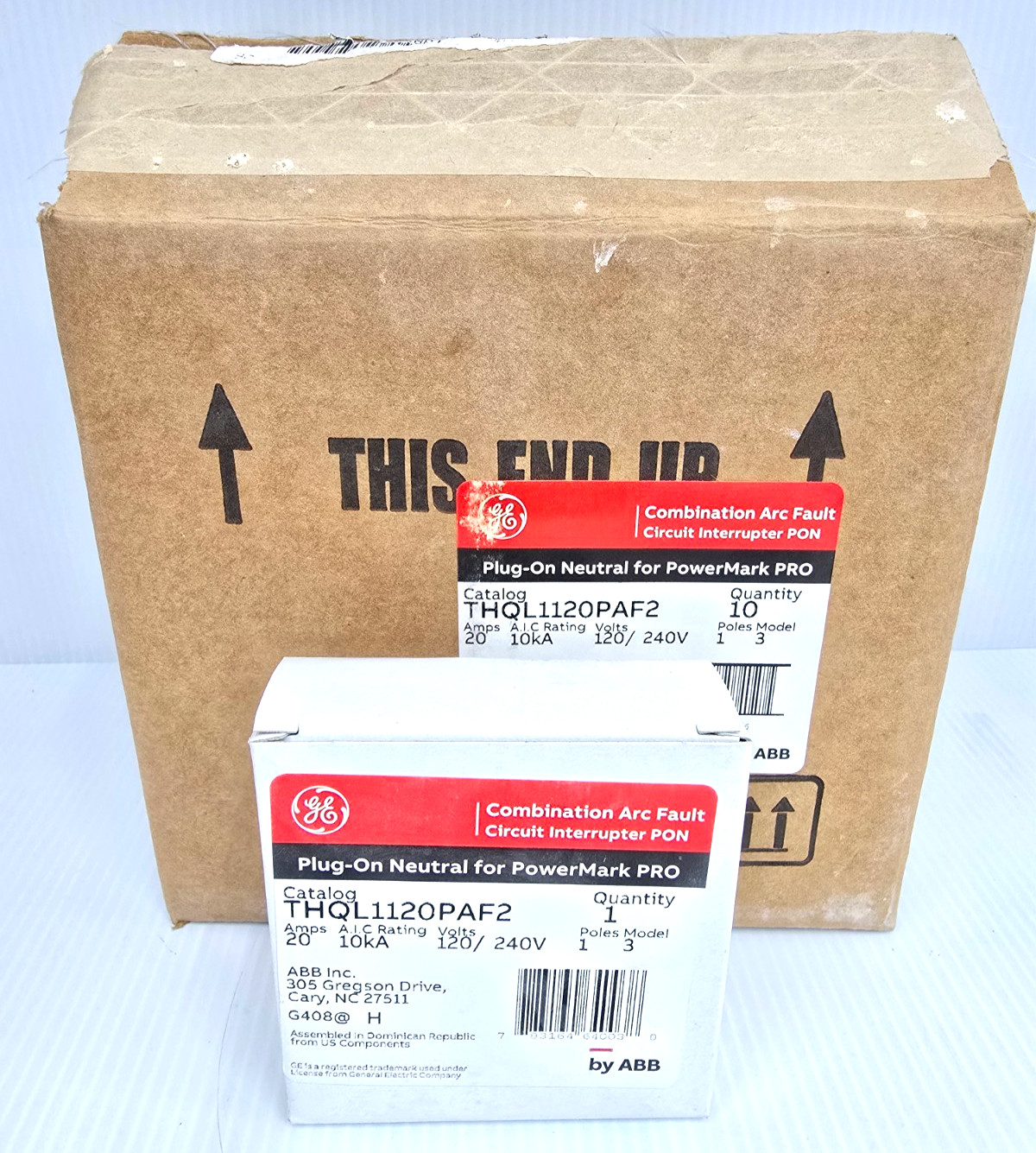 (10) GE ABB 20 Amp Combination Arc Fault Circuit Breakers 120/240V THQL1120PAF2