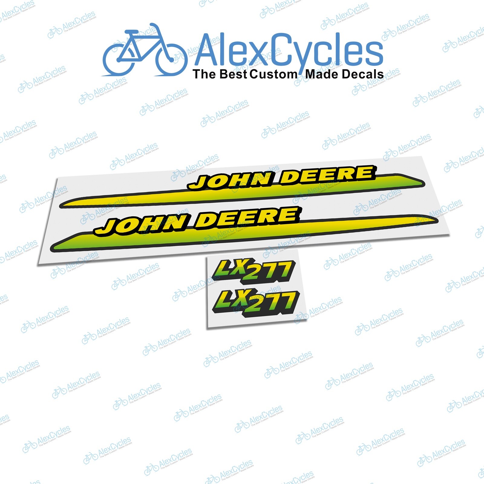 John Deere LX277 Stripes Lower Hood Laminated Decals Stickers Set M126051 Set