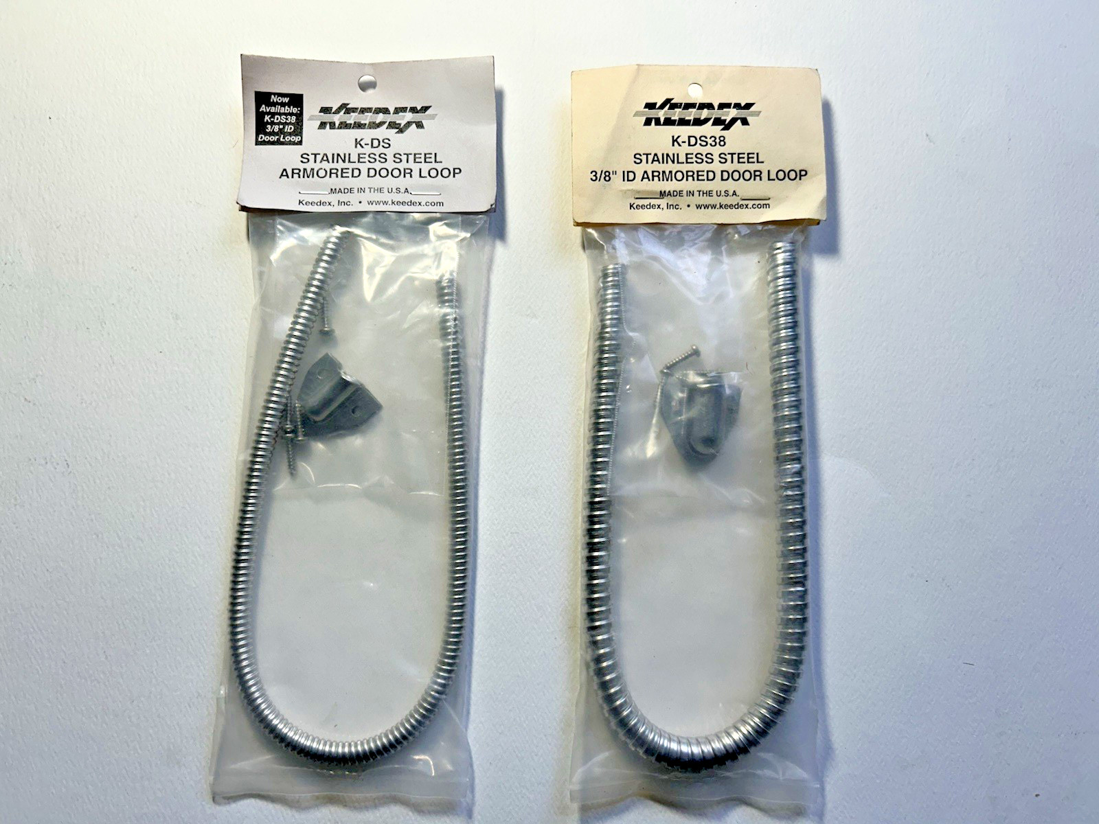 1 Ea. Keedex K-DS 1/4″ & 1 Ea. K-DS38 3/8″ Stainless Steel Armored Door Loops