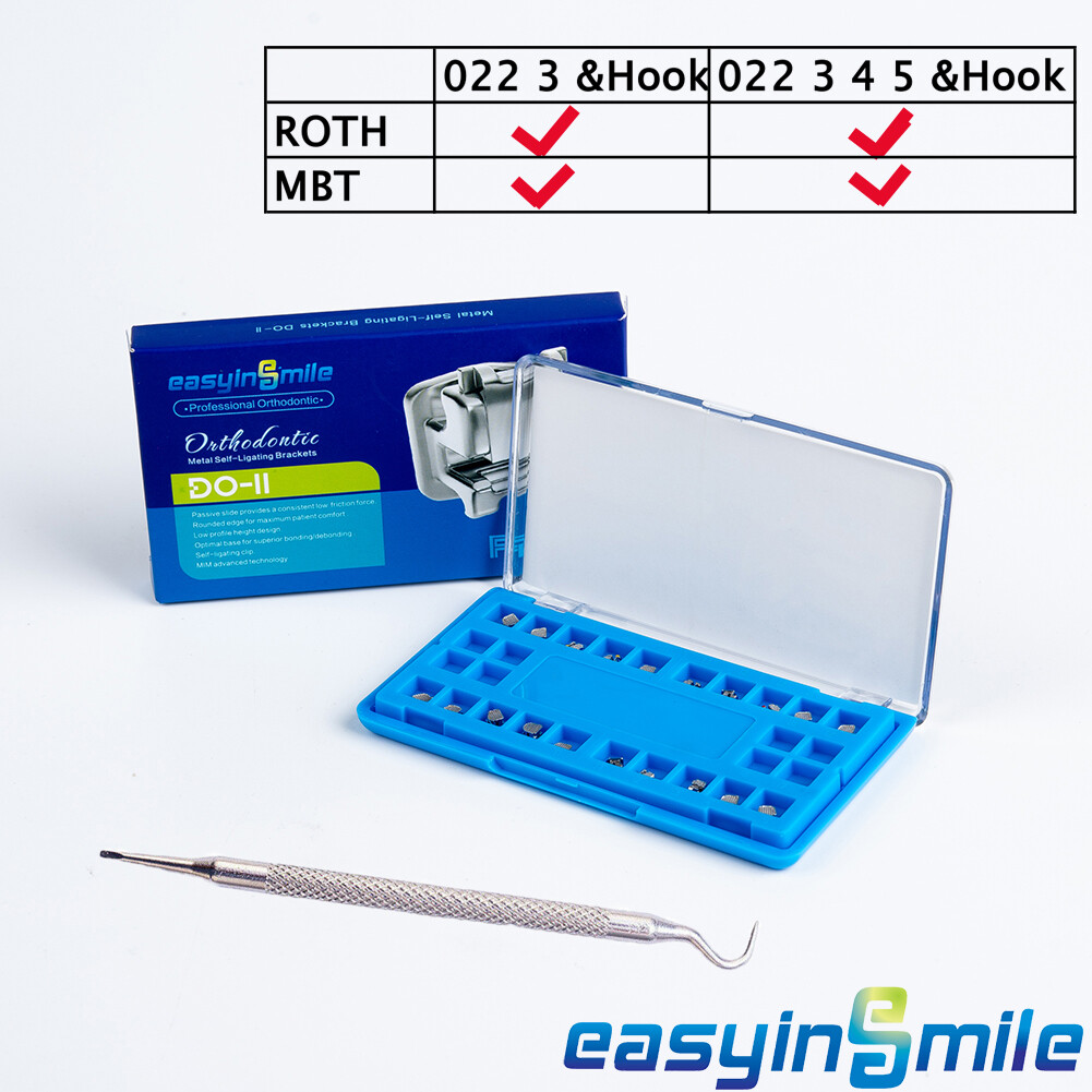 Dental ortodoncia brackets Metal Self-ligating MINI Braces ROTH/MBT.022″ Hook345