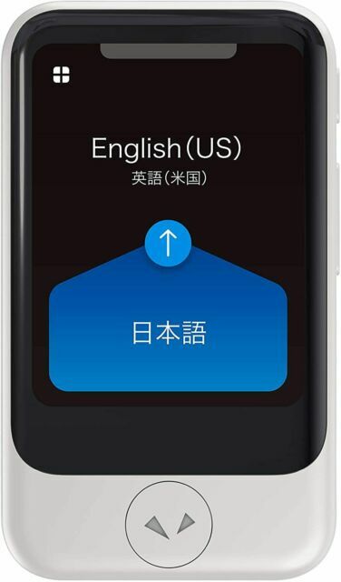 Pocketalk S Voice/Text Portable Translator – 74+ Lang – White 2 Year Global Sim