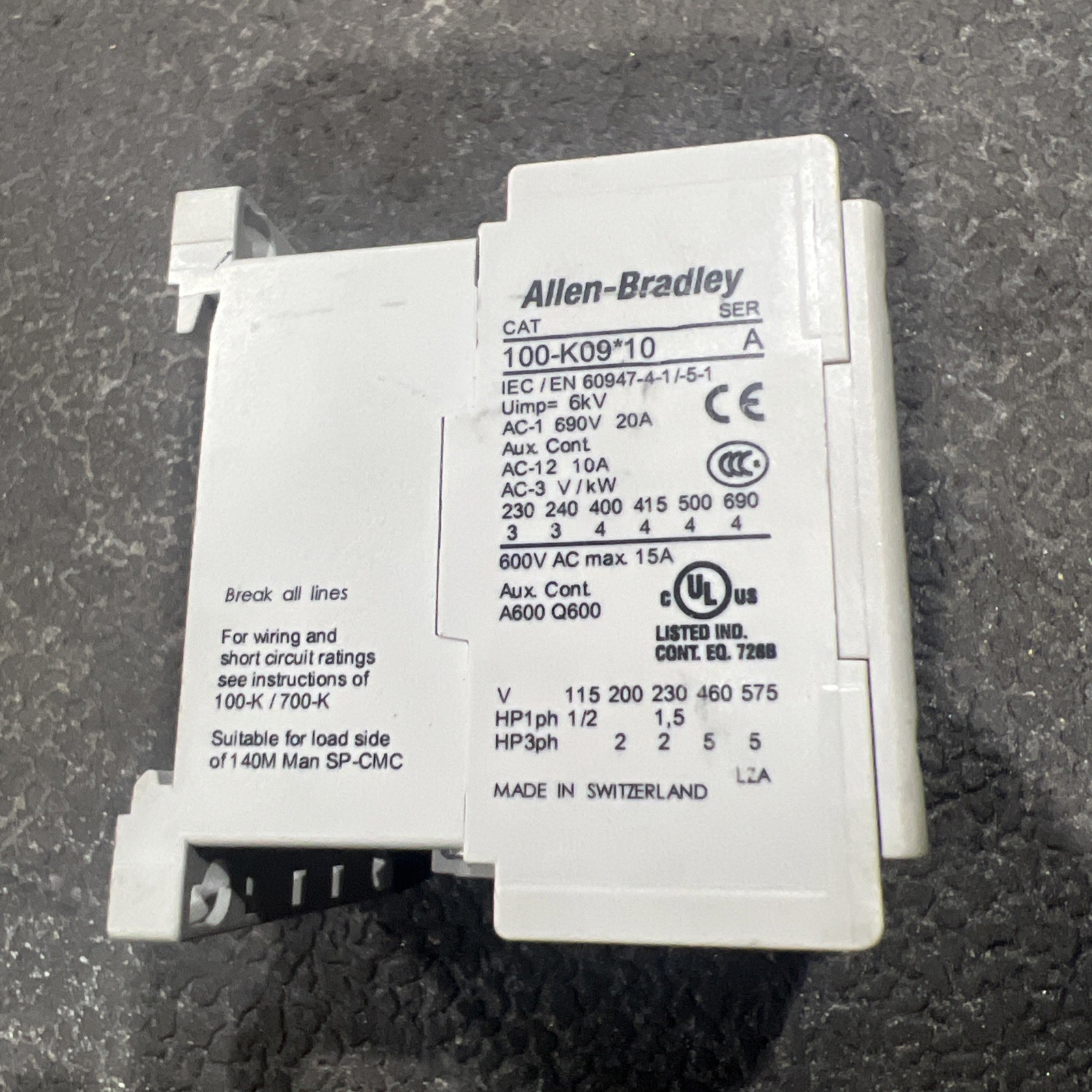 🔥Allen-Bradley 100-K09*10 Ser. A Contactor 110-120V Coil, Used, Free Ship🇺🇸