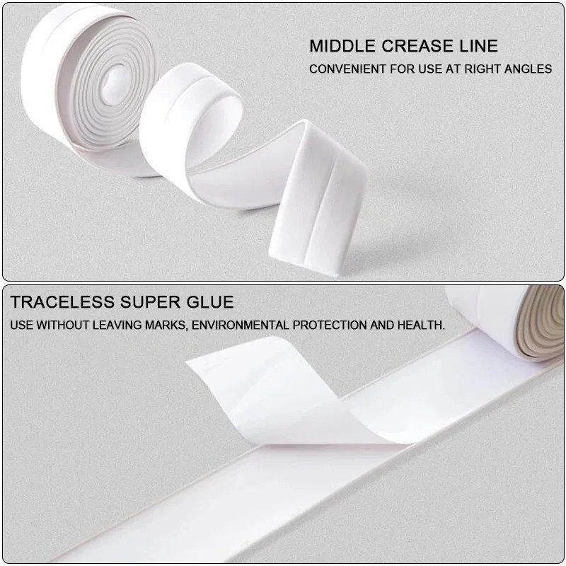 2 Rolls Caulk Tape Waterproof Self Adhesive Strip Kitchen Bath Sink Sealant