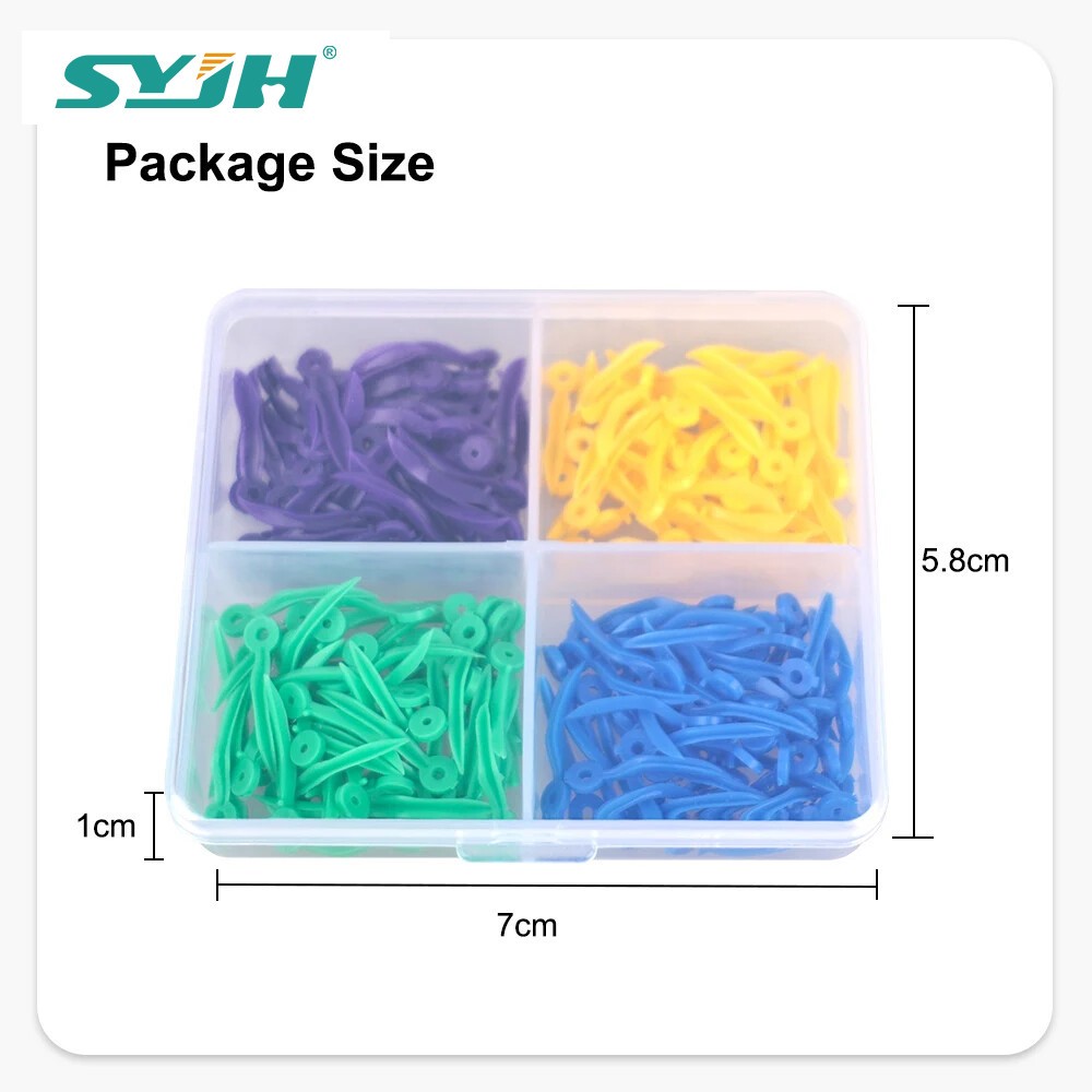 Disposable Dental Tooth Gap Wedges with End Circular Holes Plastic Wedge 4 Sizes