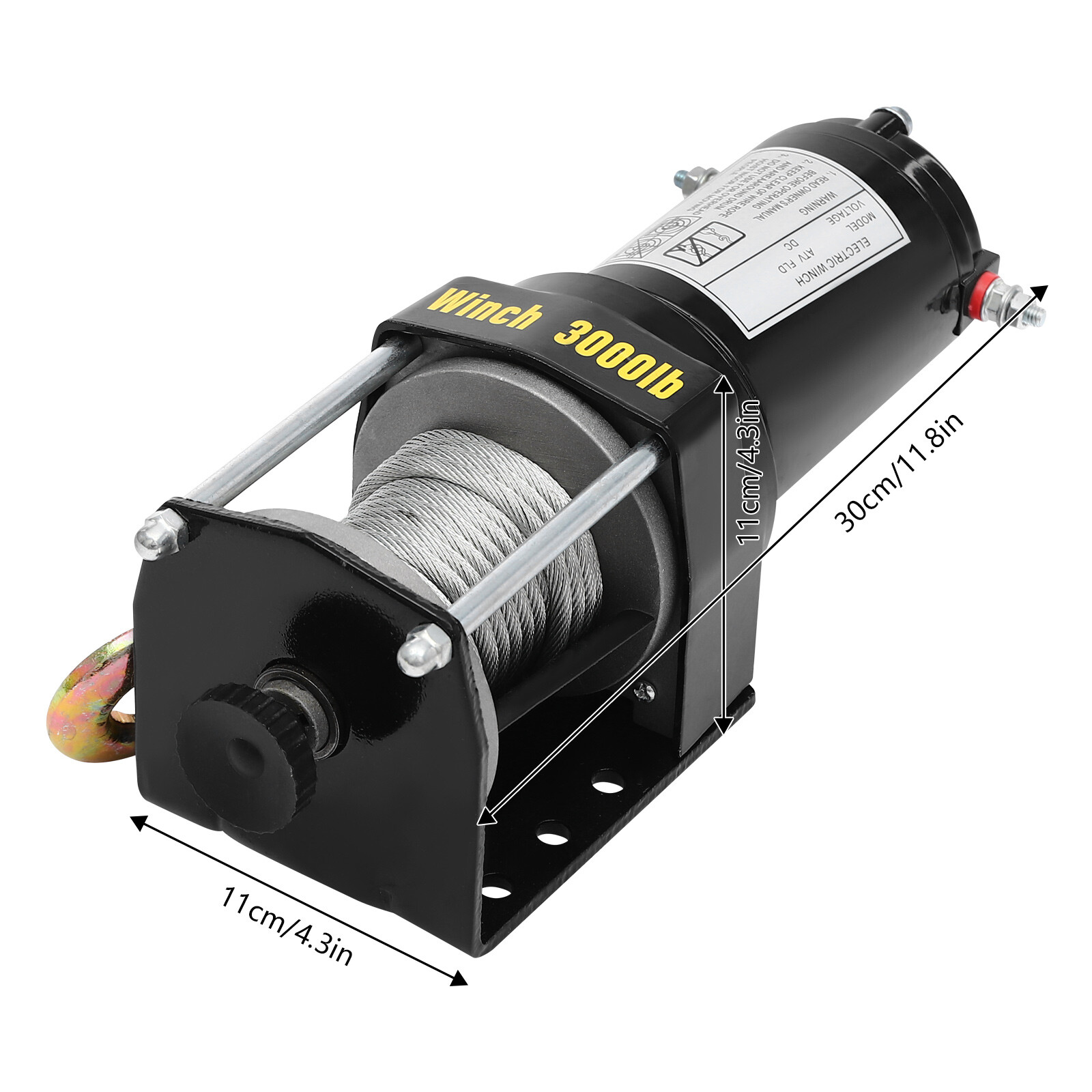 DC12V Electric Winch,3000 lbs Electric Winch Kit,Electric Winch w/ Wired Control