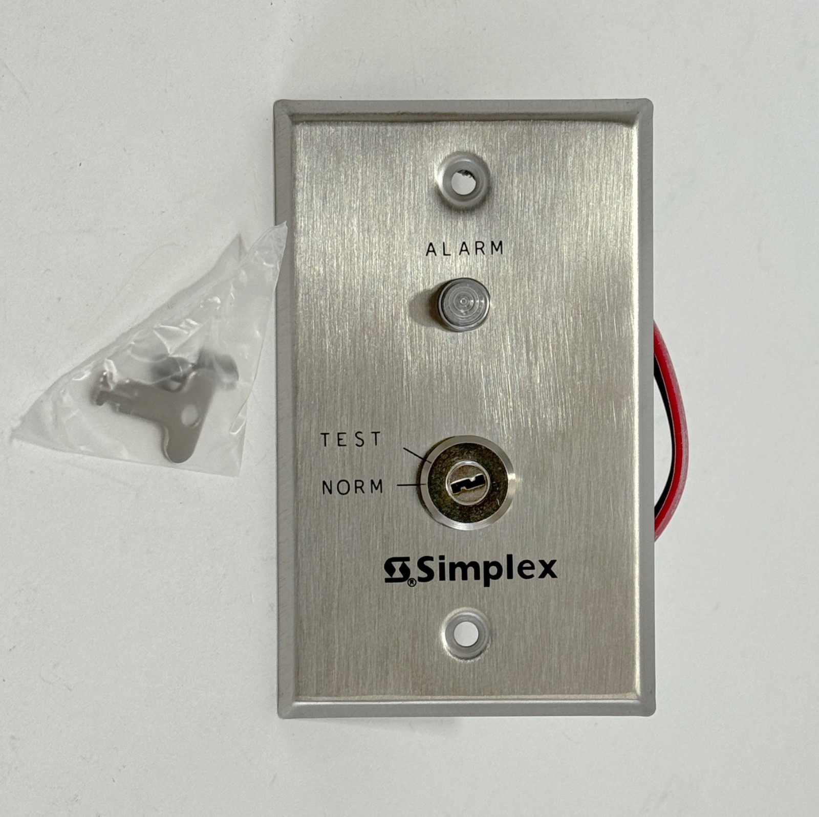 NEW SIMPLEX 2098-9806 Remote Test Station Red LED Key Switch 0621151 Steel