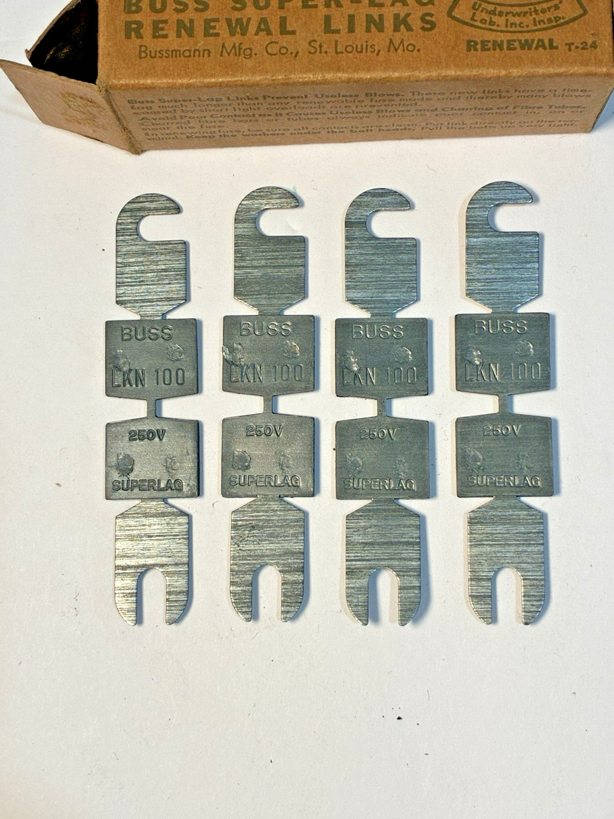 Bussman LKN-100 250V Fuse Super Lag Renewal Links SET Of 4 FREE SHIPPING!