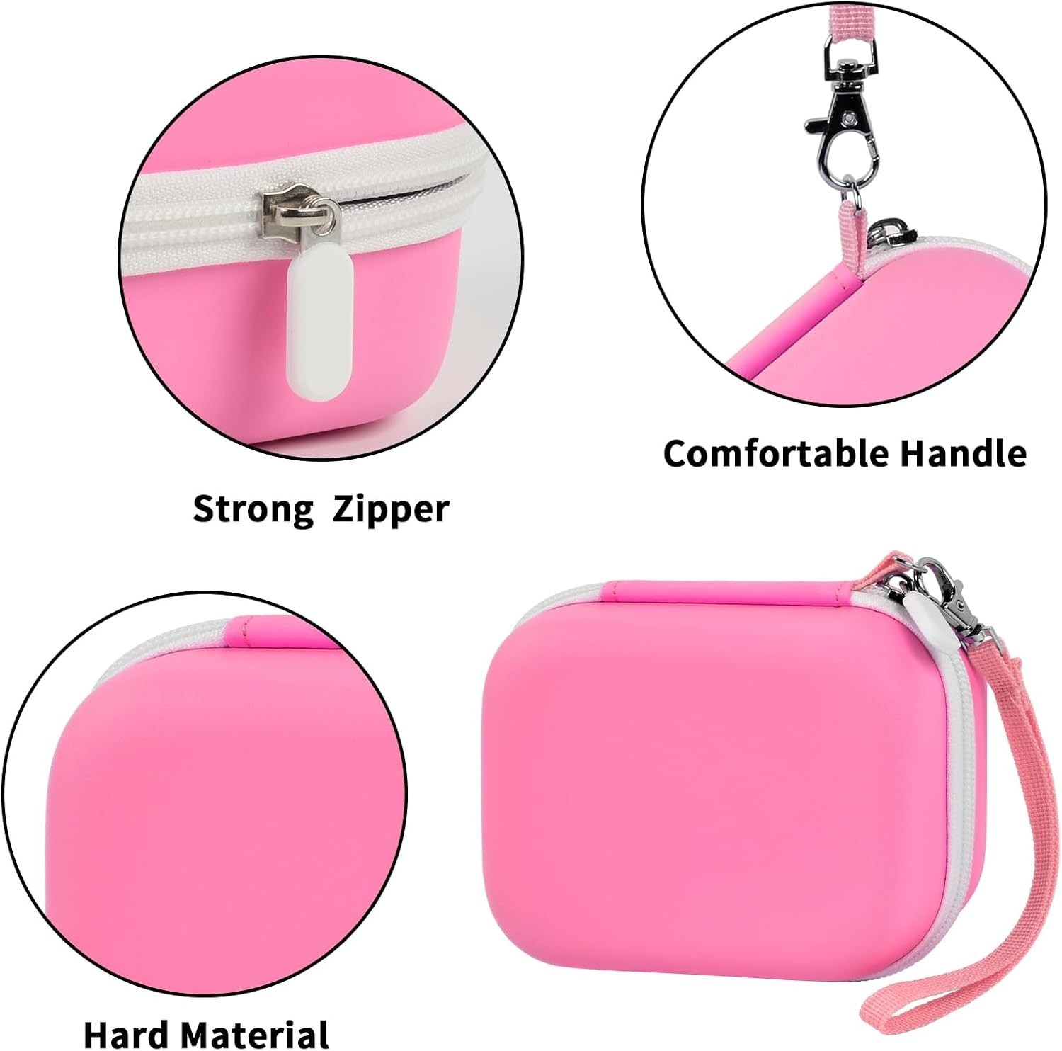 Compact Waterproof Developer Case for Memoking T02 & Phomemo Printers, Pink
