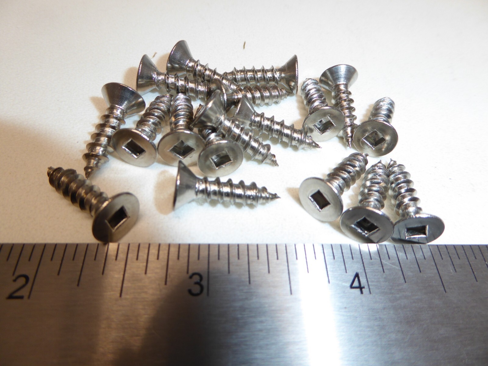 #10 x 3/4″ Flat Head Square Drive Sheet Metal Screw SS 18-8 VINTAGE USA Qty 20