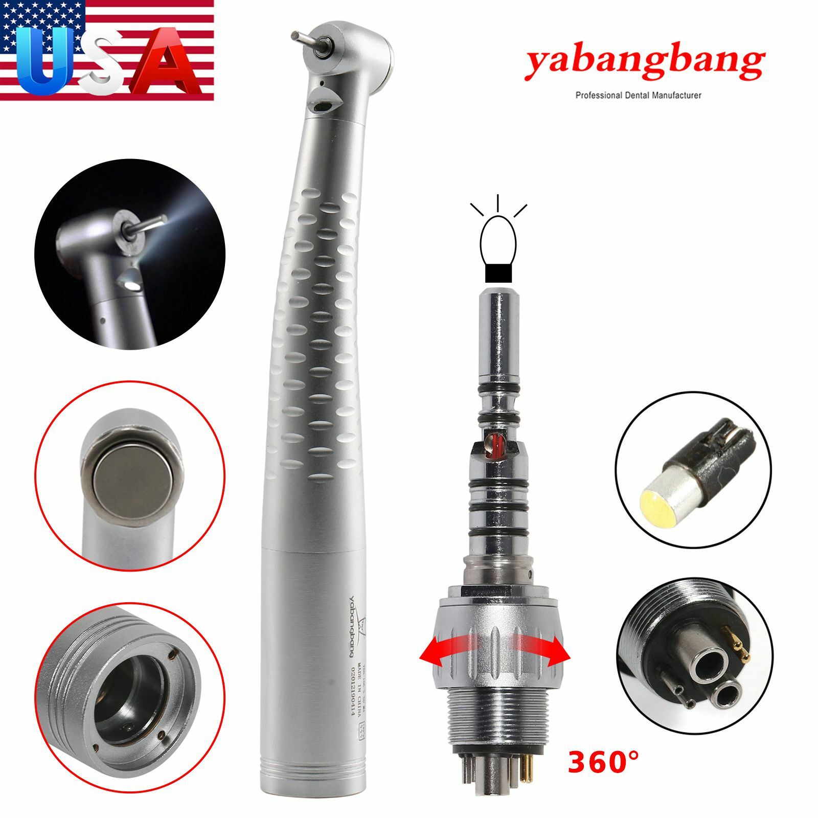 dental 4/6 hole high speed fiber optic LED quick connect handpiece KaV style OR