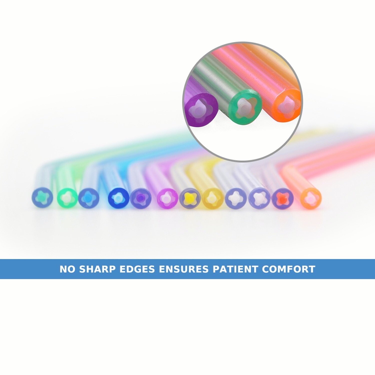 2000 Dental Disposable Air Water Syringe Tips-White Inner Rainbow Outer Tube