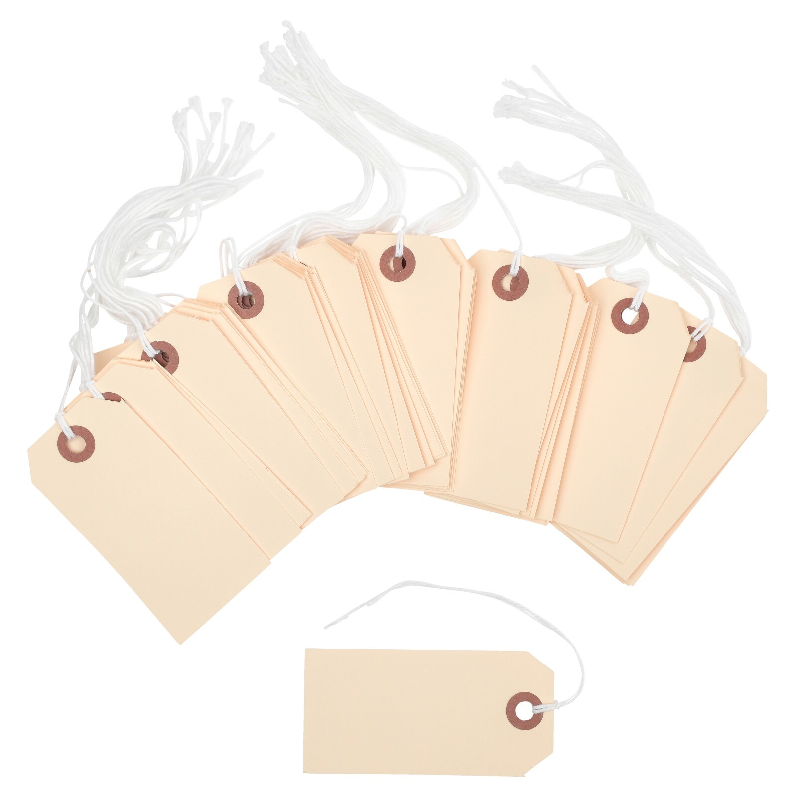 100 Manilla Cardstock Price Tags 3 3/4″ x 1 7/8″ Size 3 Pre-strung with String