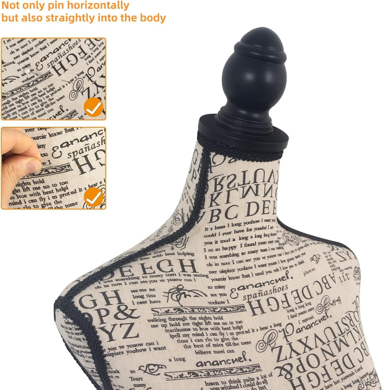 Fabric Female Mannequin Body,Dress Form Sewing with Adjustable Tripod Stand