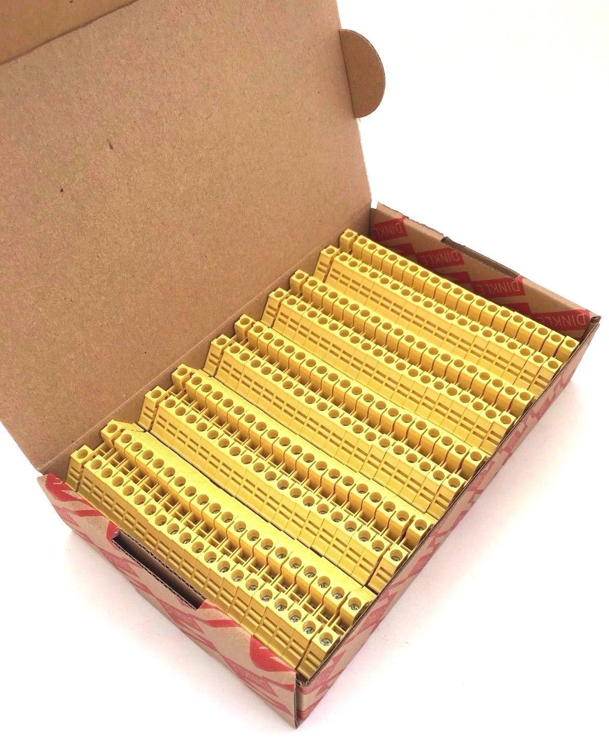 DIN Rail Terminal Blocks 100 Quantity DK4N-YW Yellow Dinkle 10AWG Gauge 30A 600V