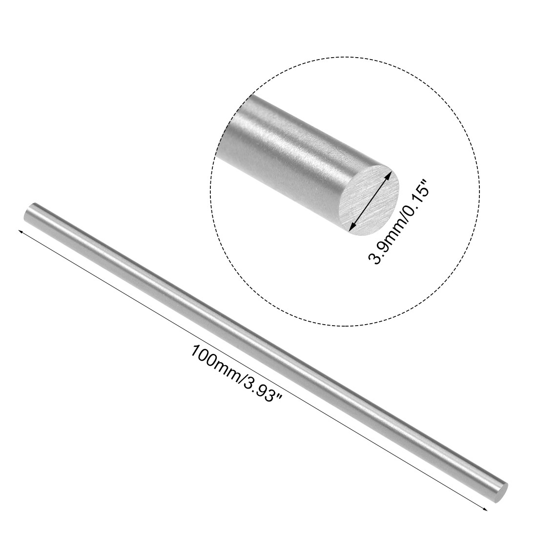 5pcs Round Rod 3.9mm Diameter 100mm Length HSS Lathe Bar Stock DIY Craft Tool