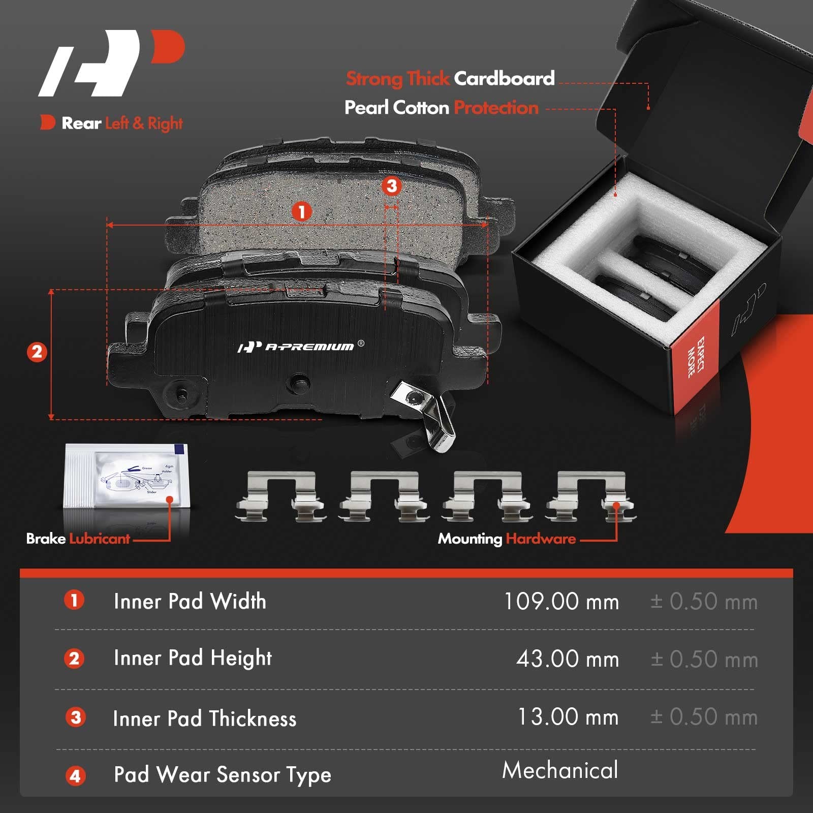 Front and Rear Brake Rotors and Ceramic Pads Kit with Calipers