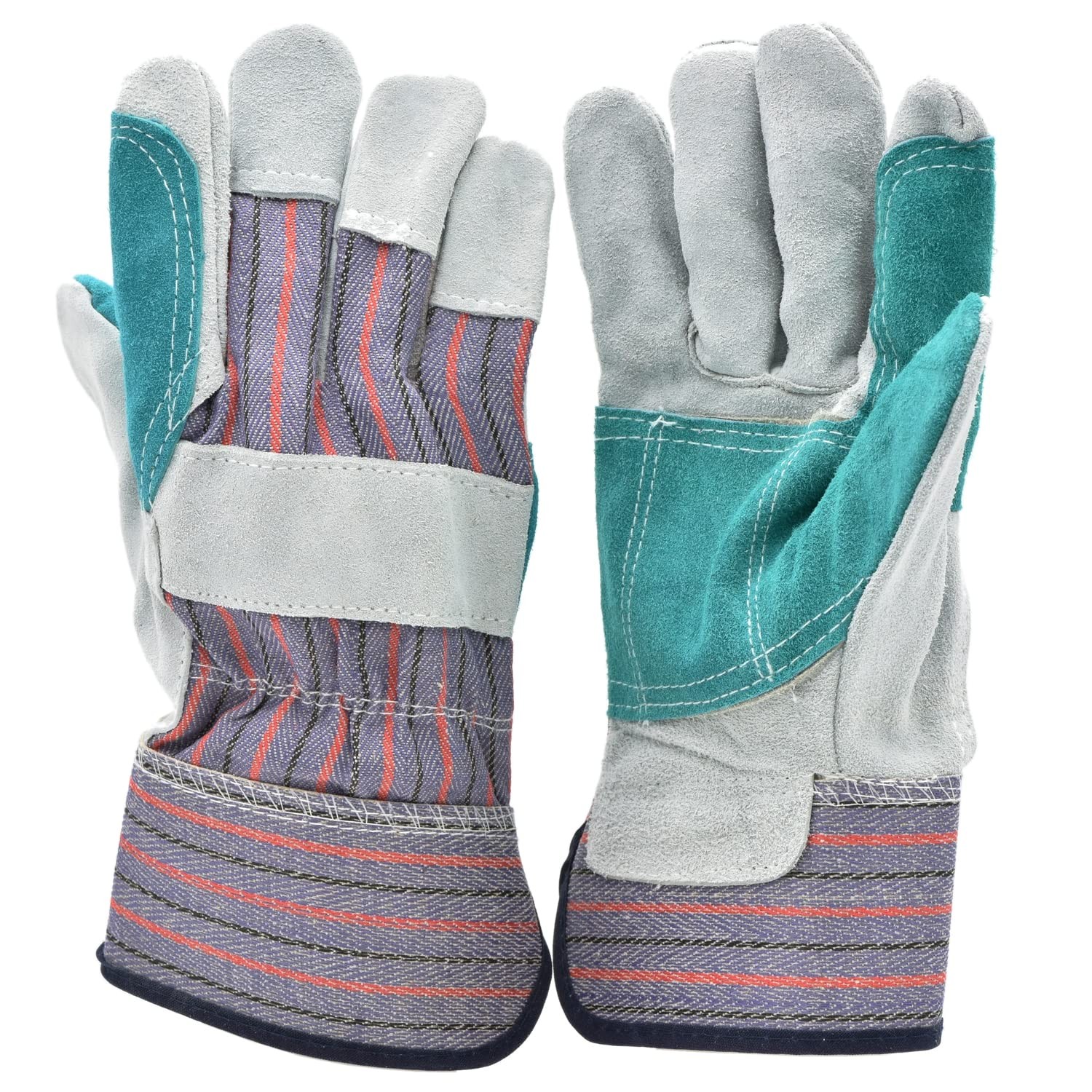 G & F 5215L-5 Premium Suede Double Palm & Index Finger Work Gloves with 2 & 1…