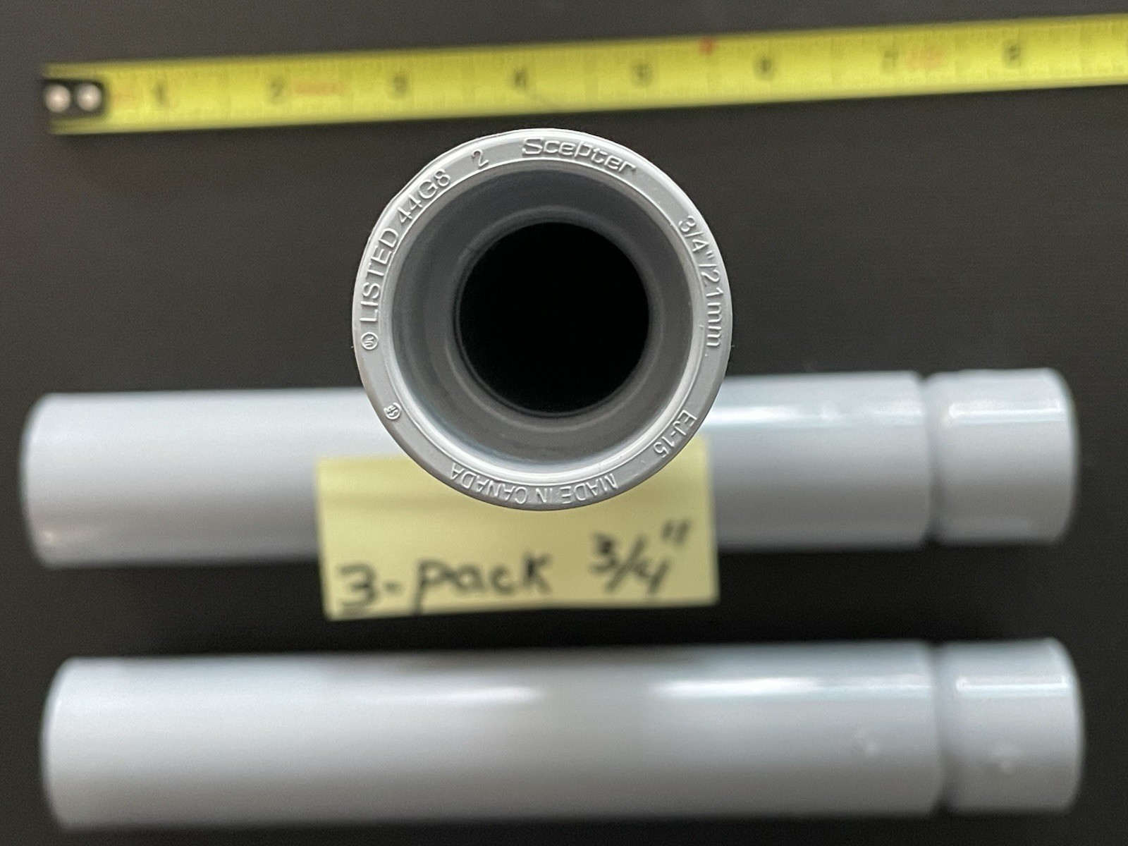 3/4”Cantex Expansion Conduit Coupling, 3/4 In, Coupling, Pvc, Plain 3-Pack