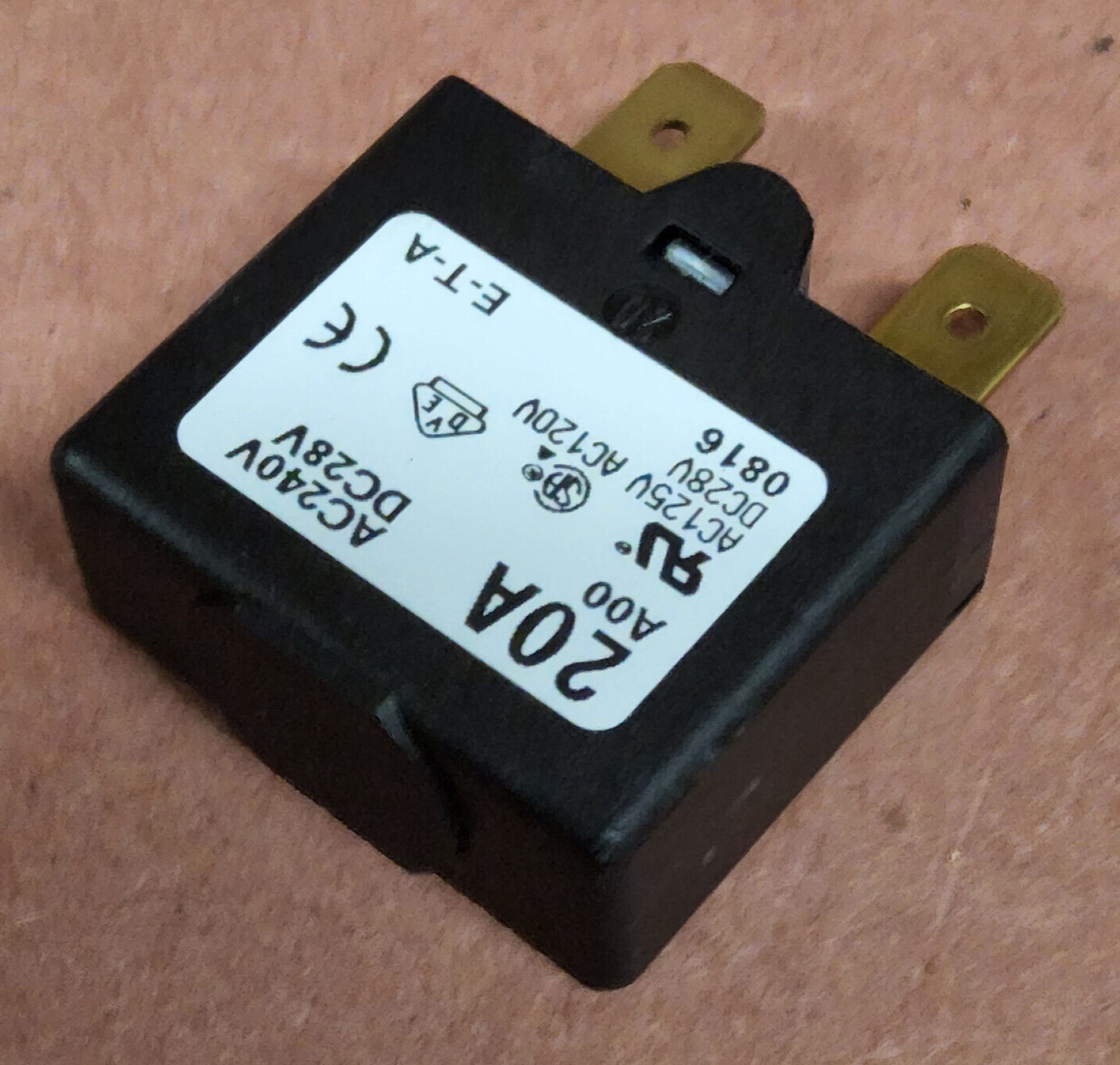 ETA Thermal Circuit Breaker, 1658 Series, 20 A, 1 Pole, Auto reset, NEW