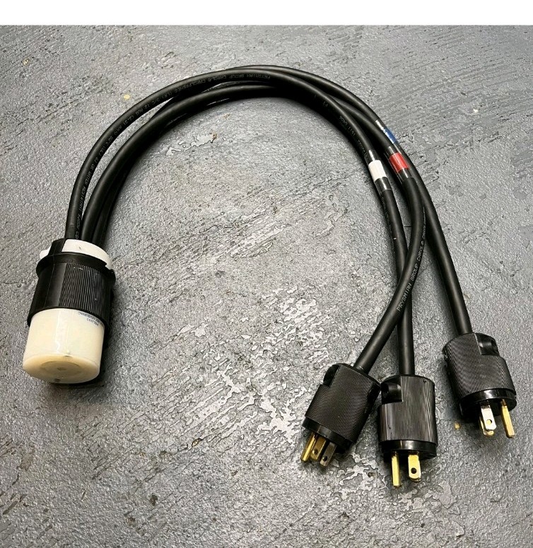 L21-30 Female to 3x 15A Edison Male Splitter Cord Threefer 300V Power Adapter