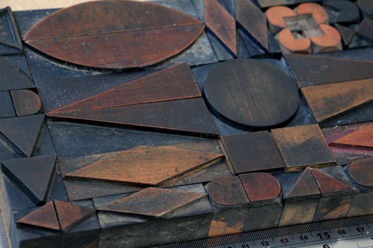 letterpress wood printing blocks ornaments decorative borders vintage geometric.