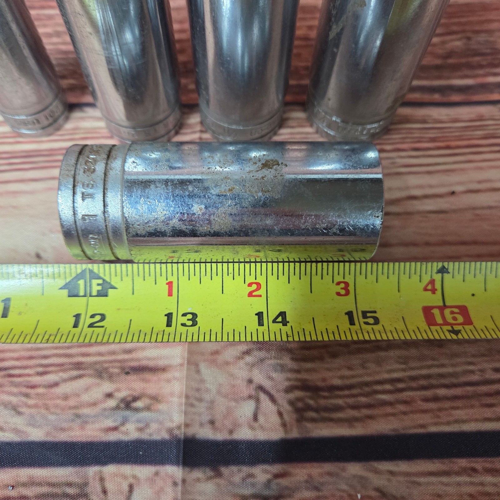 Snap-on 1/2 drive standard deep sockets 5/8,13/16,7/8,15/16,1″ 5 pieces