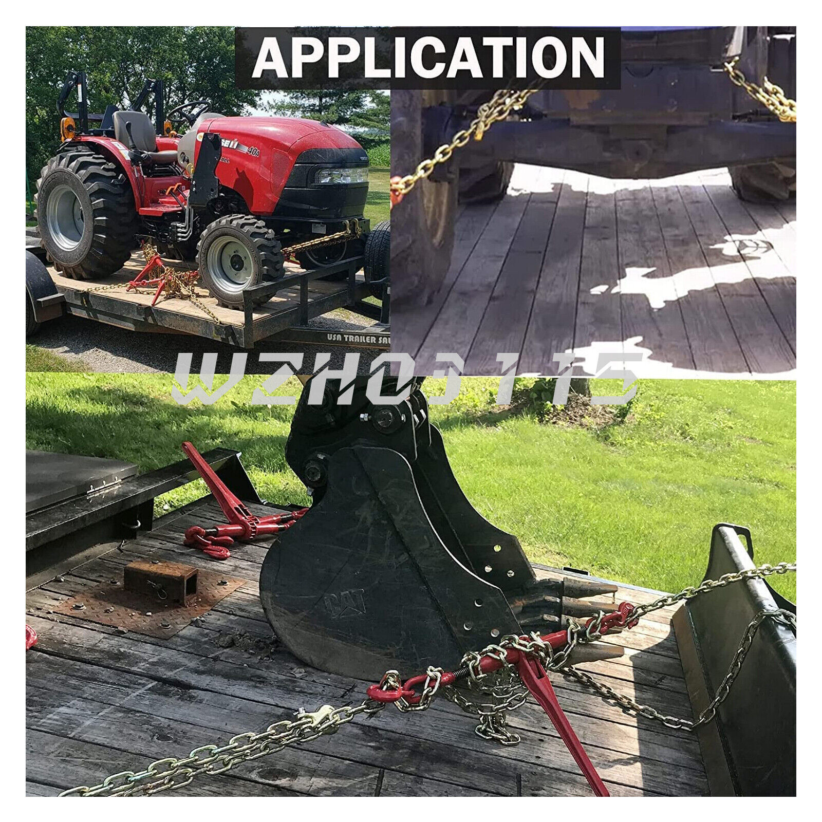 5/16″ 3/8″ 1/2″ x 20′ Tow Chain Binder Flatbed Trailer Transport G70 Heavy Duty