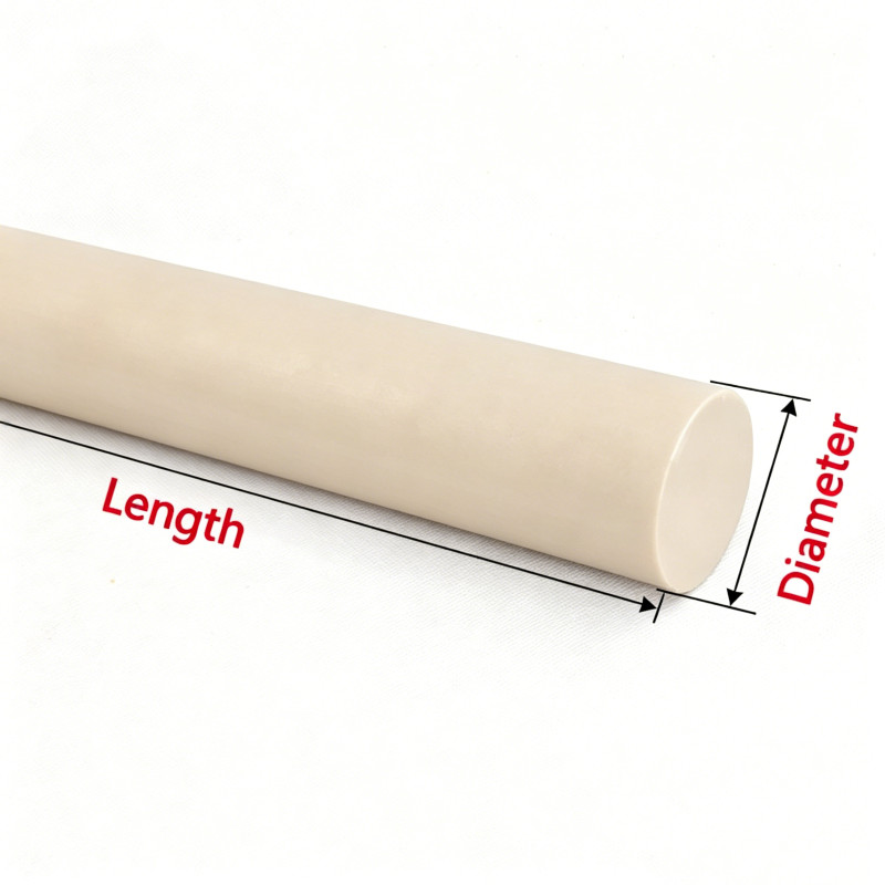 Natural PEEK Round Bar Rod High Temperature Engineering Plastic 100-500mm Length