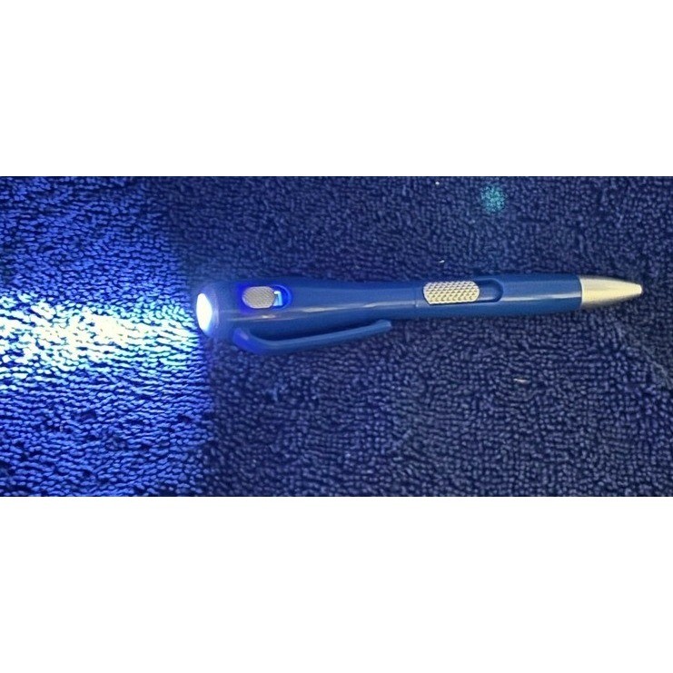 Boys Town Blue Silver Ballpoint Retractable Pen With Mini Flashlight Pen