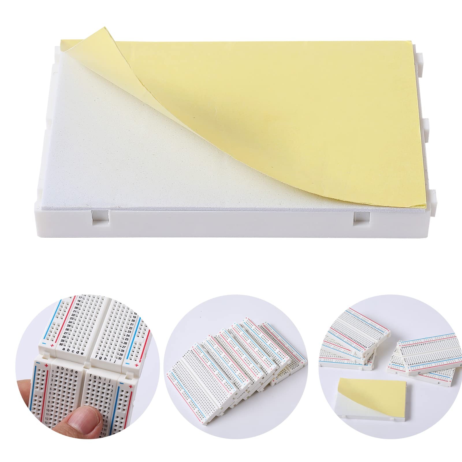 6 Pcs 400 Point Solderless Breadboard Prototype Board Kit White Electronics