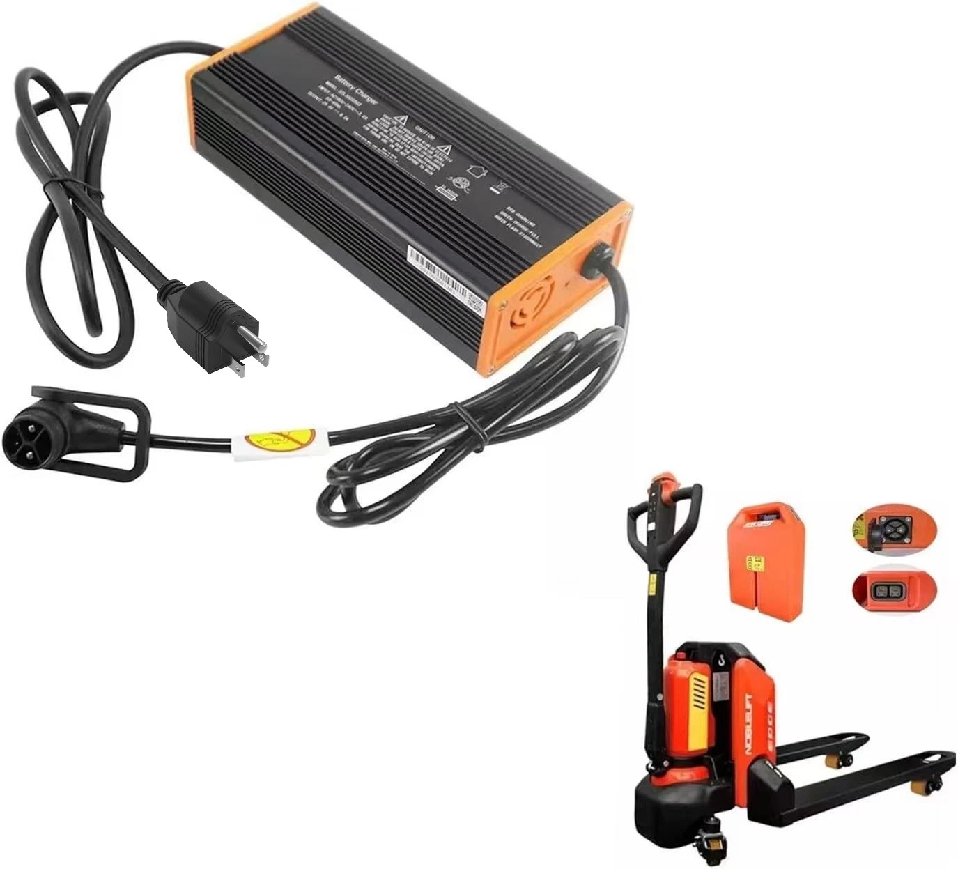 24V 8A Lithium Battery Charger for NOBLELIFT EDGE PTE15N Electric Pallet Jack