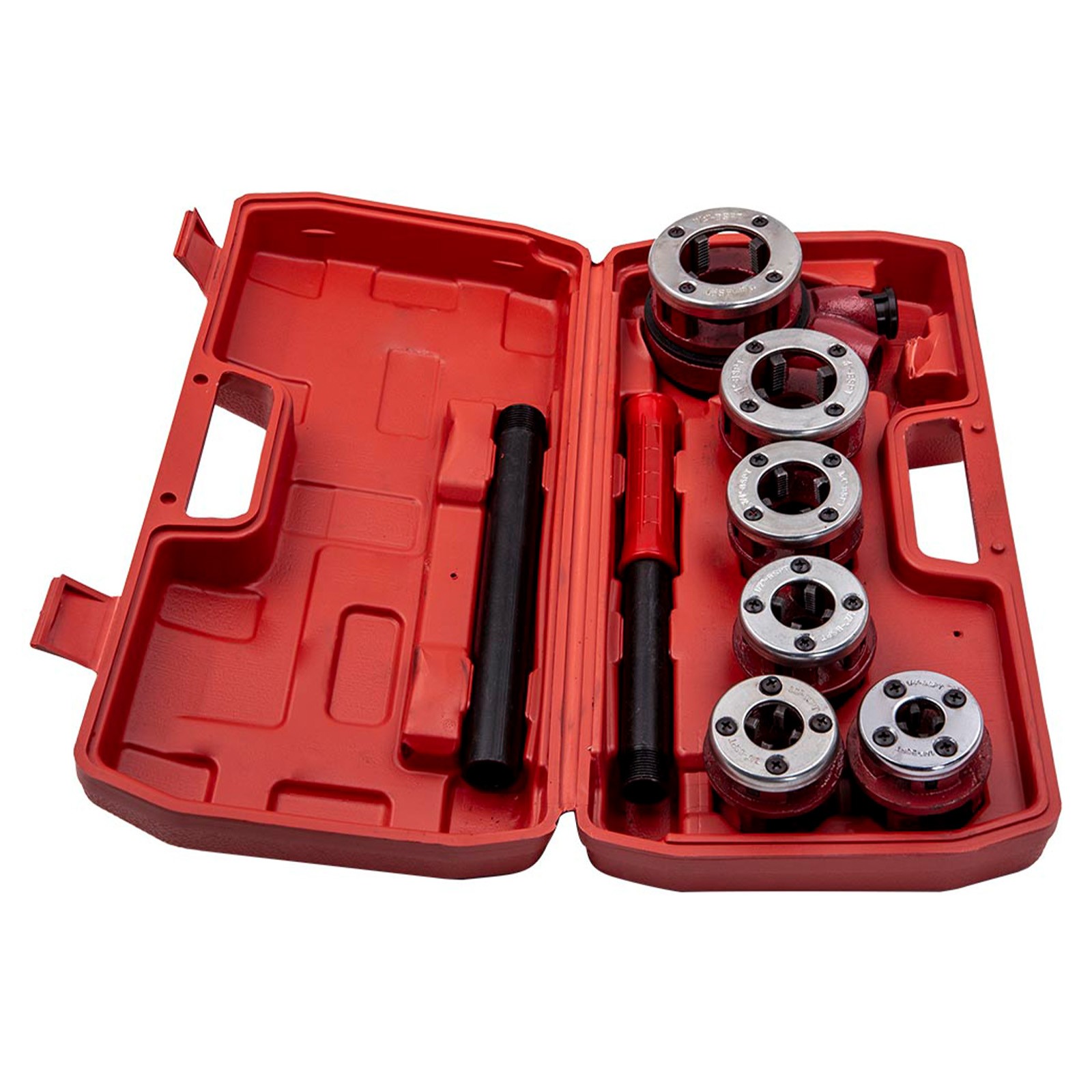 Ratchet Pipe Threader Kit Die Bar Head Handle Tool Set 1/4” 3/4” w/ 6 Dies