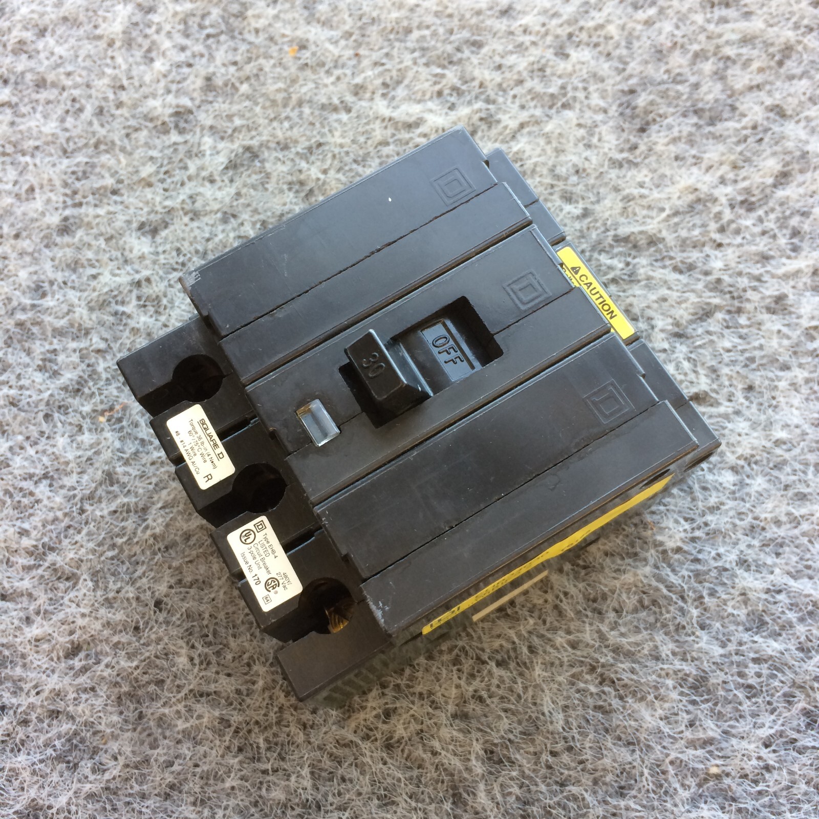Square D EHB34030 EHB-4 Series 2 Circuit Breaker 3-Pole 30A Bolt-On NOS