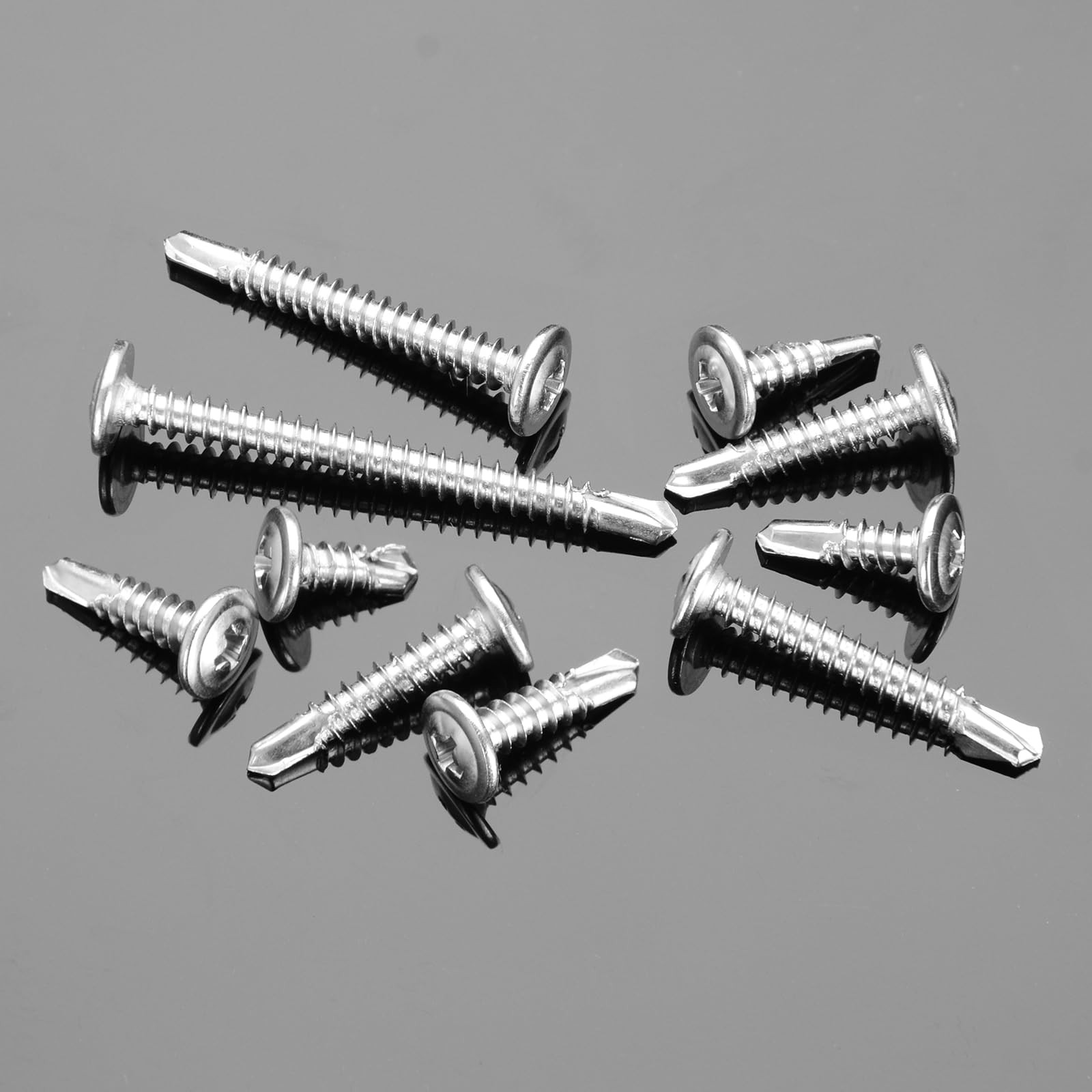 #10 x 5/8 Inch 410 Stainless Steel Truss Head Self Tapping Screws Metal 300 PCS